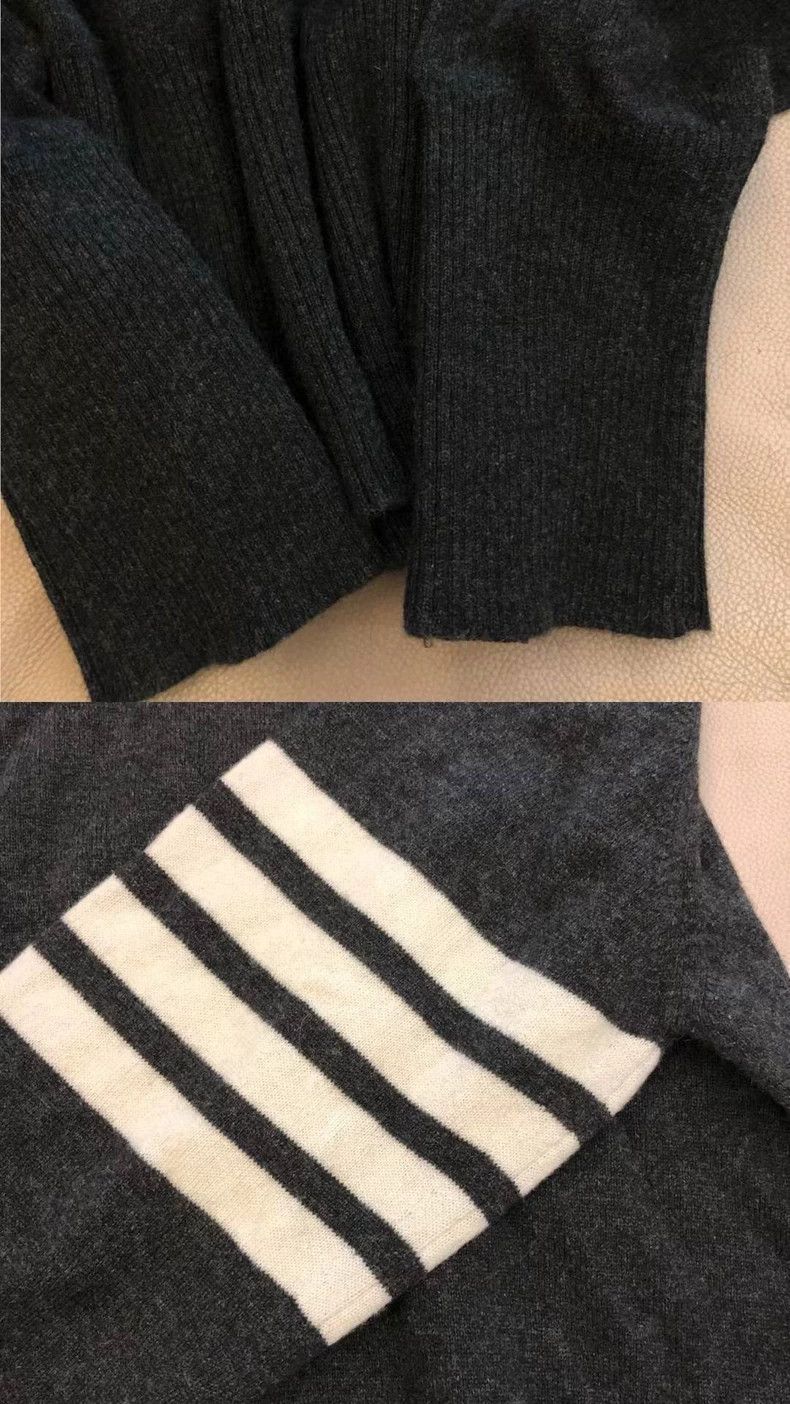 Thom Browne Thom BrowneDark gray cashmere high-necked sweater 2503-Ne Size US L / EU 52-54 / 3 - 6 Thumbnail