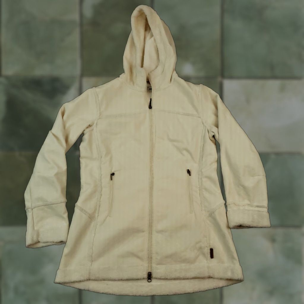 Vintage Columbia Jacket Womens M White Nylon Fleece Hooded Zip Up Casual Size M / US 6-8 / IT 42-44 - 1 Thumbnail