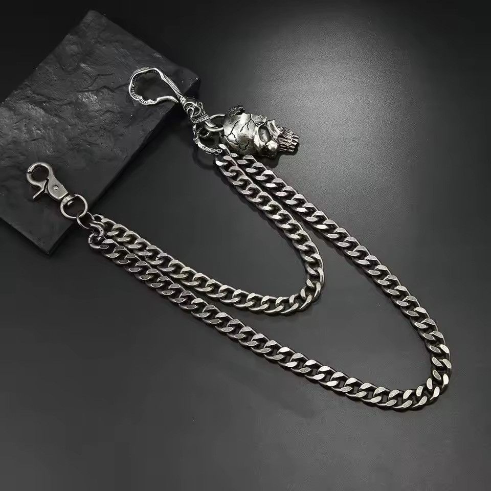 Jewelry Skull Double Wallet Chain, Pants Chain Size ONE SIZE - 3 Thumbnail