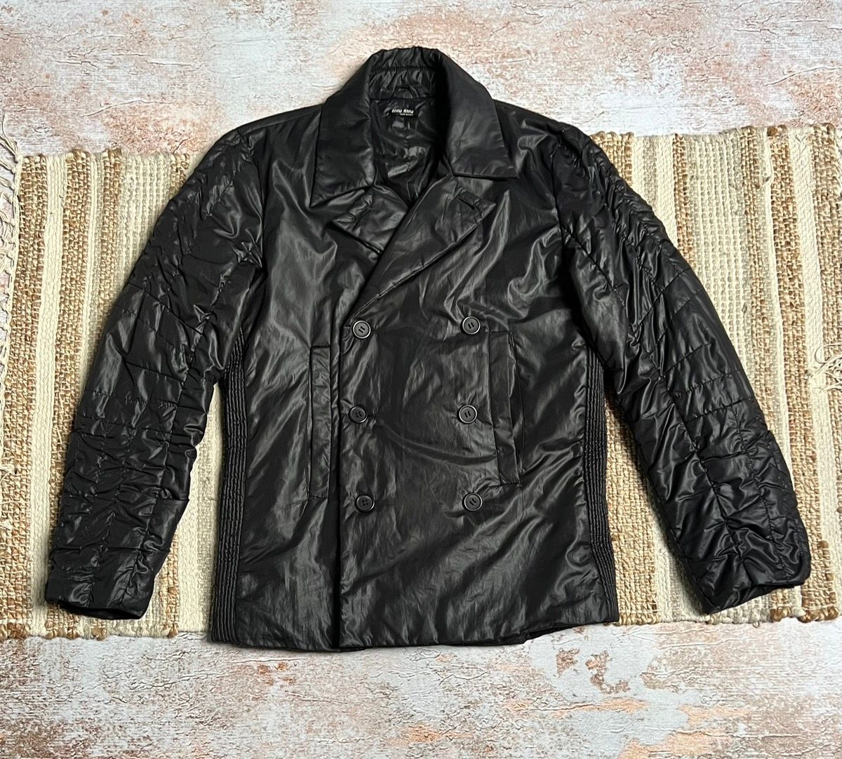 Pre-owned Miu Miu X Prada Miu Miu Vintage Puffer Blazer Coat In Black