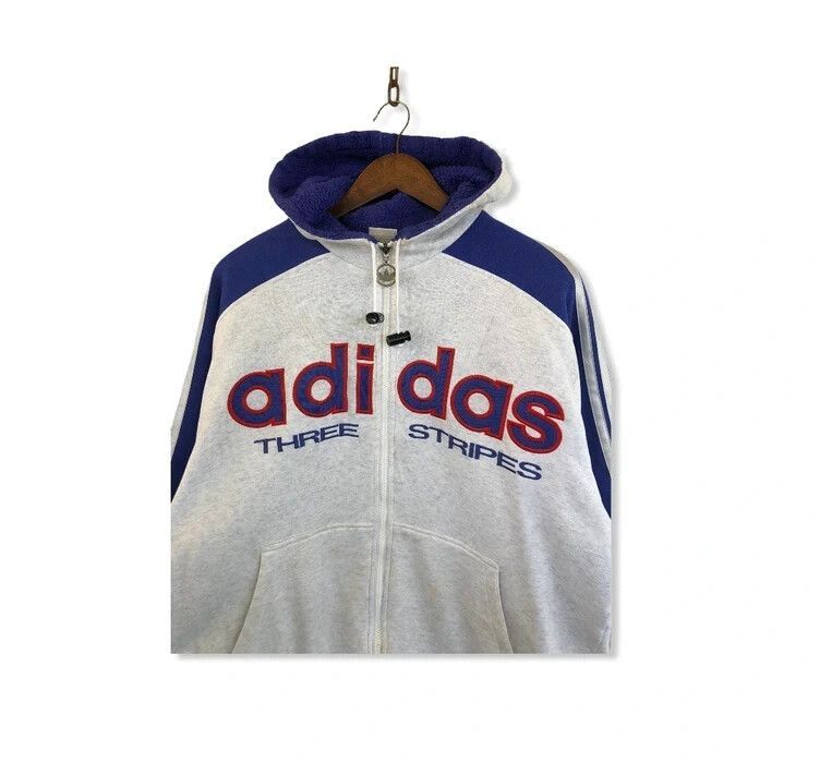 Adidas Vintage 90s Adidas Big Logo Hoodies Size US L / EU 52-54 / 3 - 2 Thumbnail