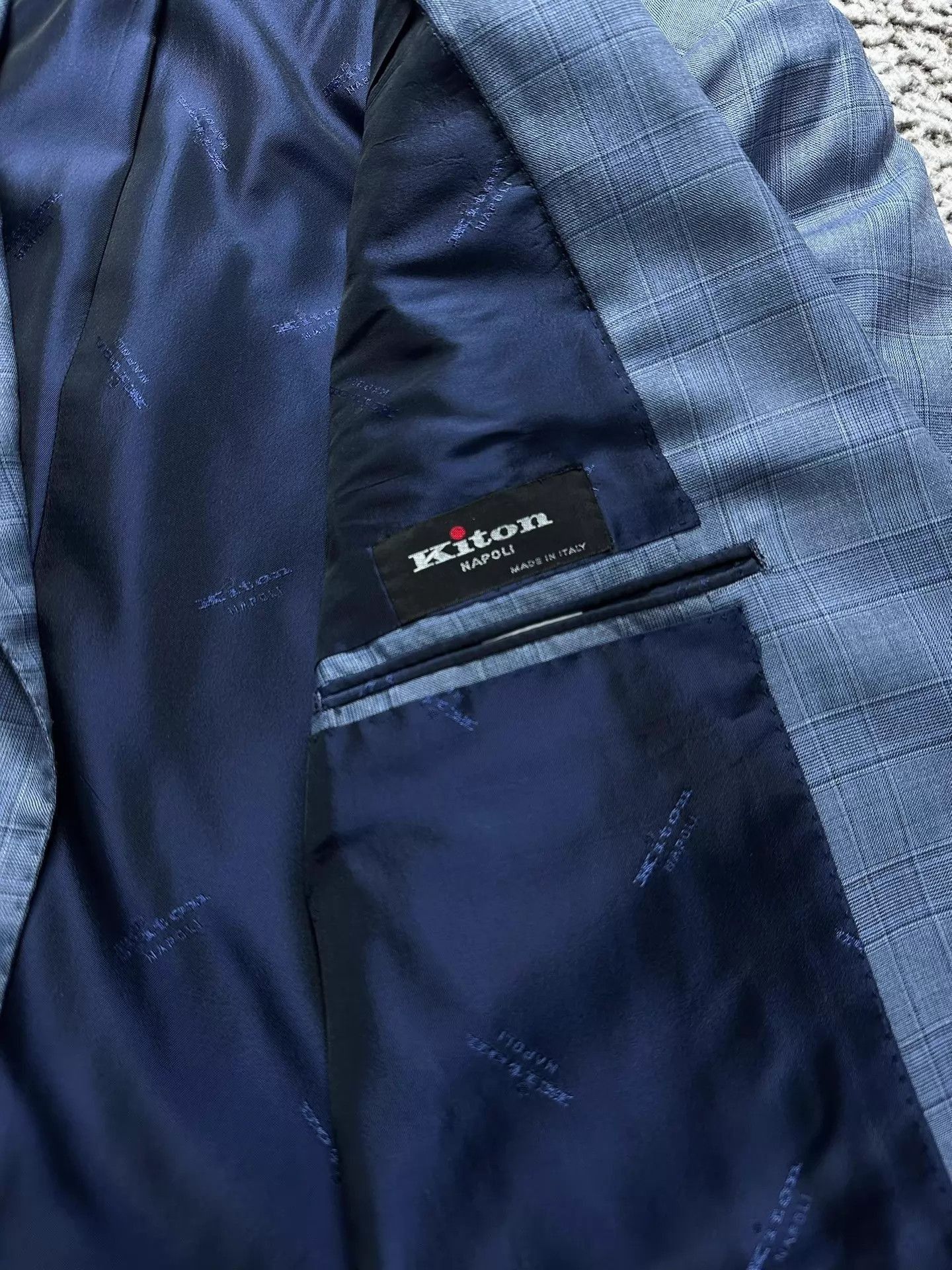 Kiton Blue Checkered Lightweight Blazer Size US M / EU 48-50 / 2 - 5 Thumbnail