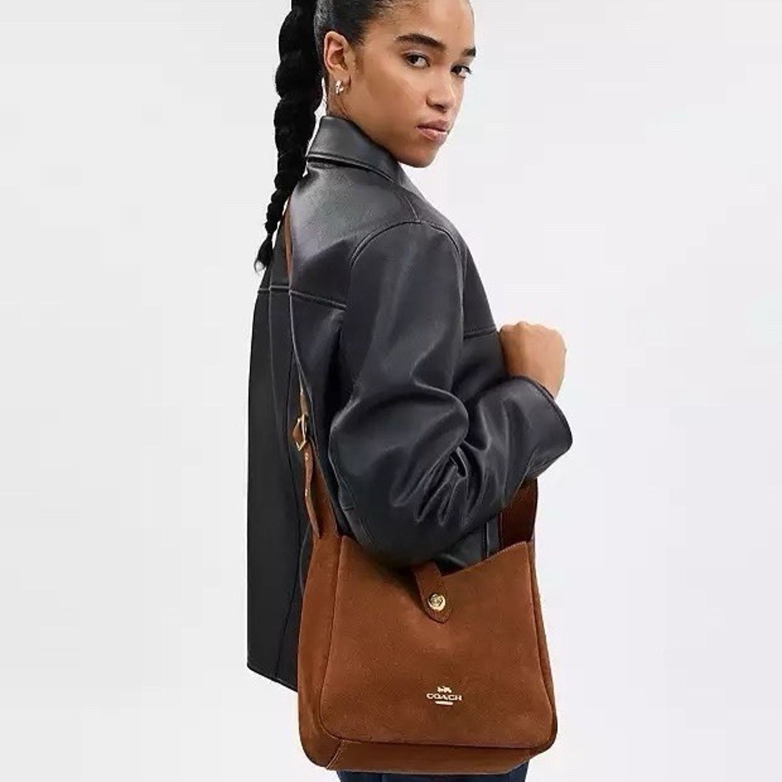 Coach NWT Coach Hadley Convertible Bag CCG43 suede/Gold/Sienna Size ONE SIZE - 9 Thumbnail