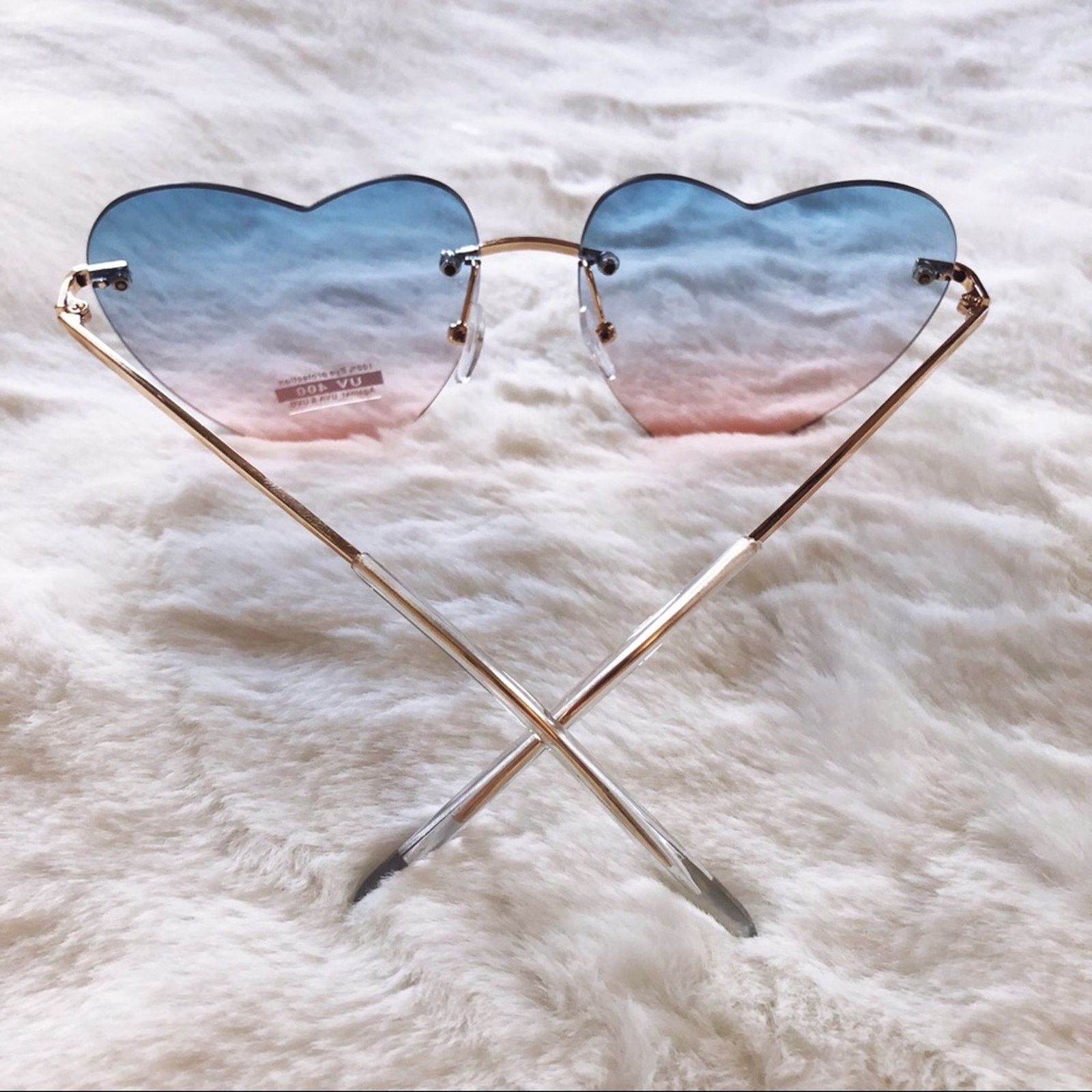 Other Miley Blue & Pink Gradient Heart Sunglasses Size ONE SIZE - 9 Thumbnail