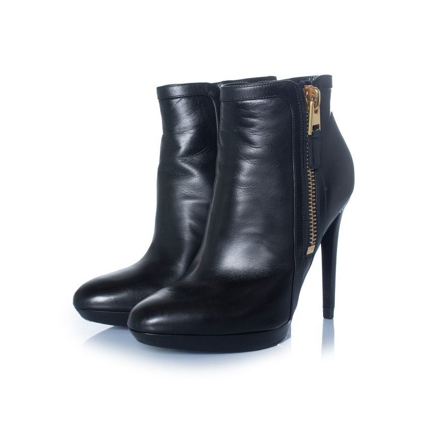Tom Ford Tom Ford, black leather platform ankle boots Size US 8 / IT 38 - 1 Thumbnail