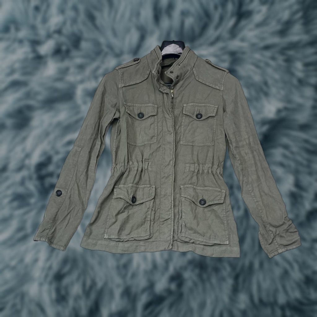 Olive Comptoir des Cotonniers Military Jacket Women's 36 Olive Brown Cotton Button Utility Safari Casual Size XS / US 0-2 / IT 36-38 - 1 Thumbnail