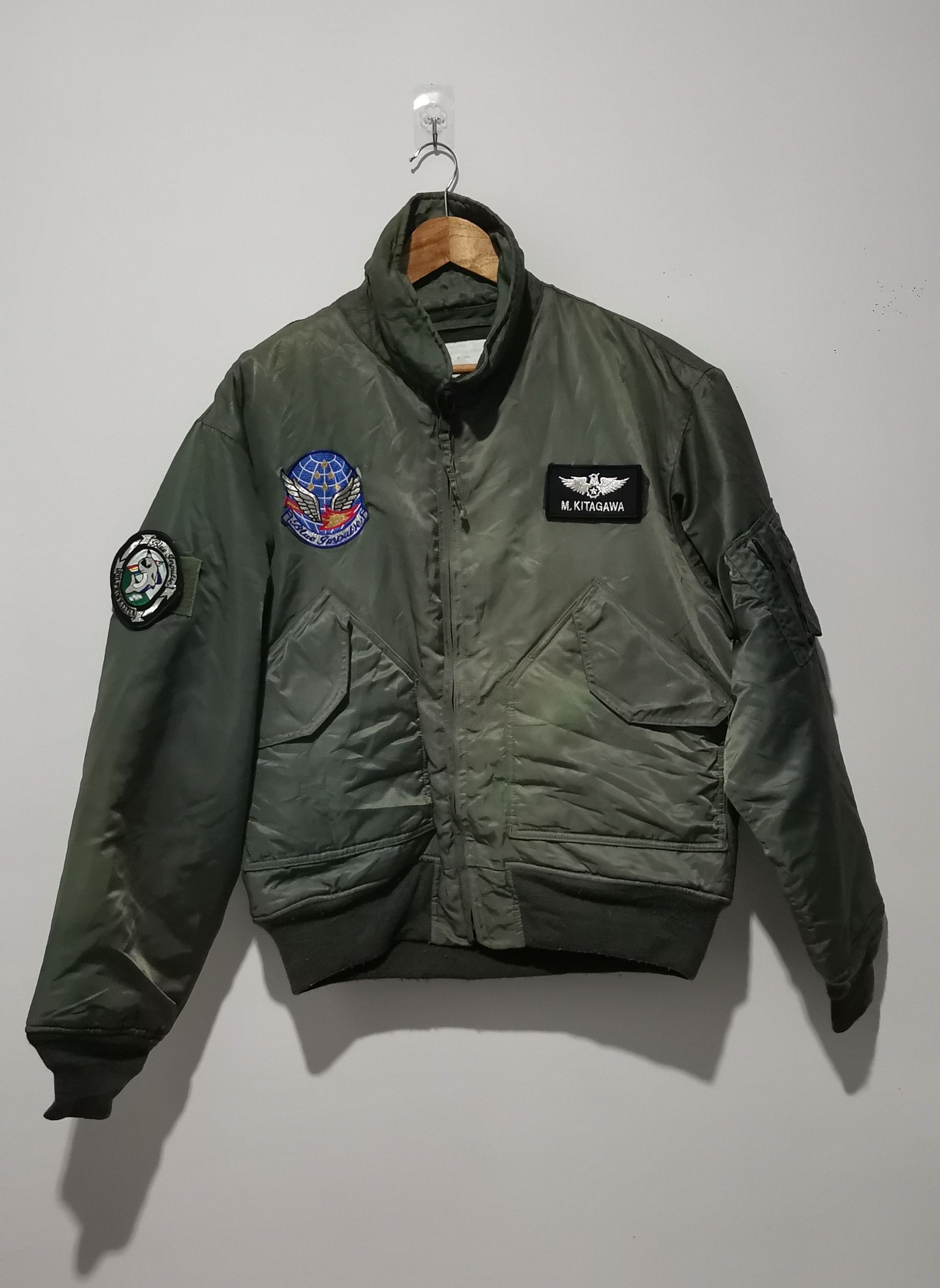 Japanese Brand × Vintage Vintage Bomber japan air force defence jacket Size US L / EU 52-54 / 3 - 1 Thumbnail