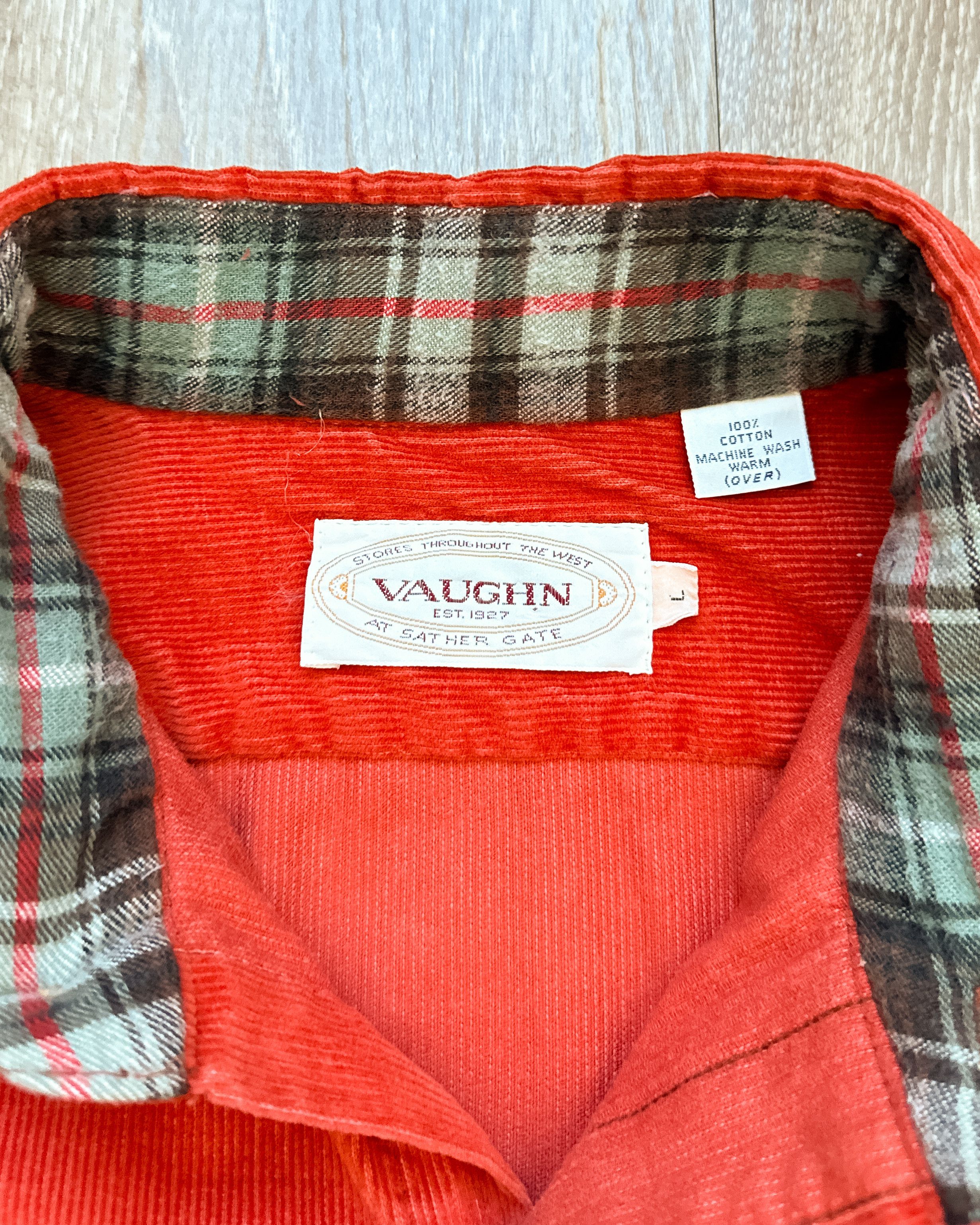 Vintage Vintage 1970s Vaughn Orange Corduroy Shirt Flannel Men's L Size US L / EU 52-54 / 3 - 4 Thumbnail