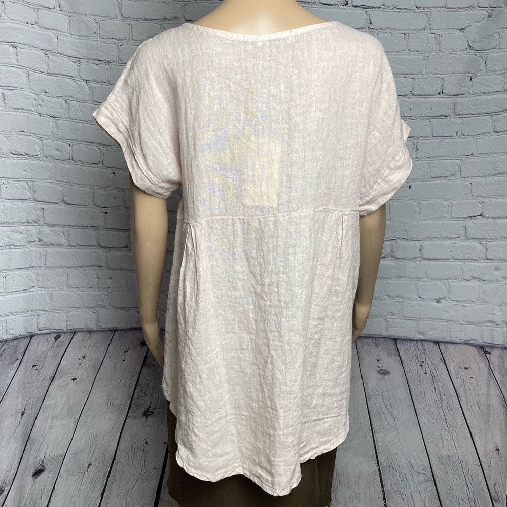 Other NWT New Terzo Millennio Pink Embroidered Linen Top Made in Size S / US 4 / IT 40 - 3 Thumbnail