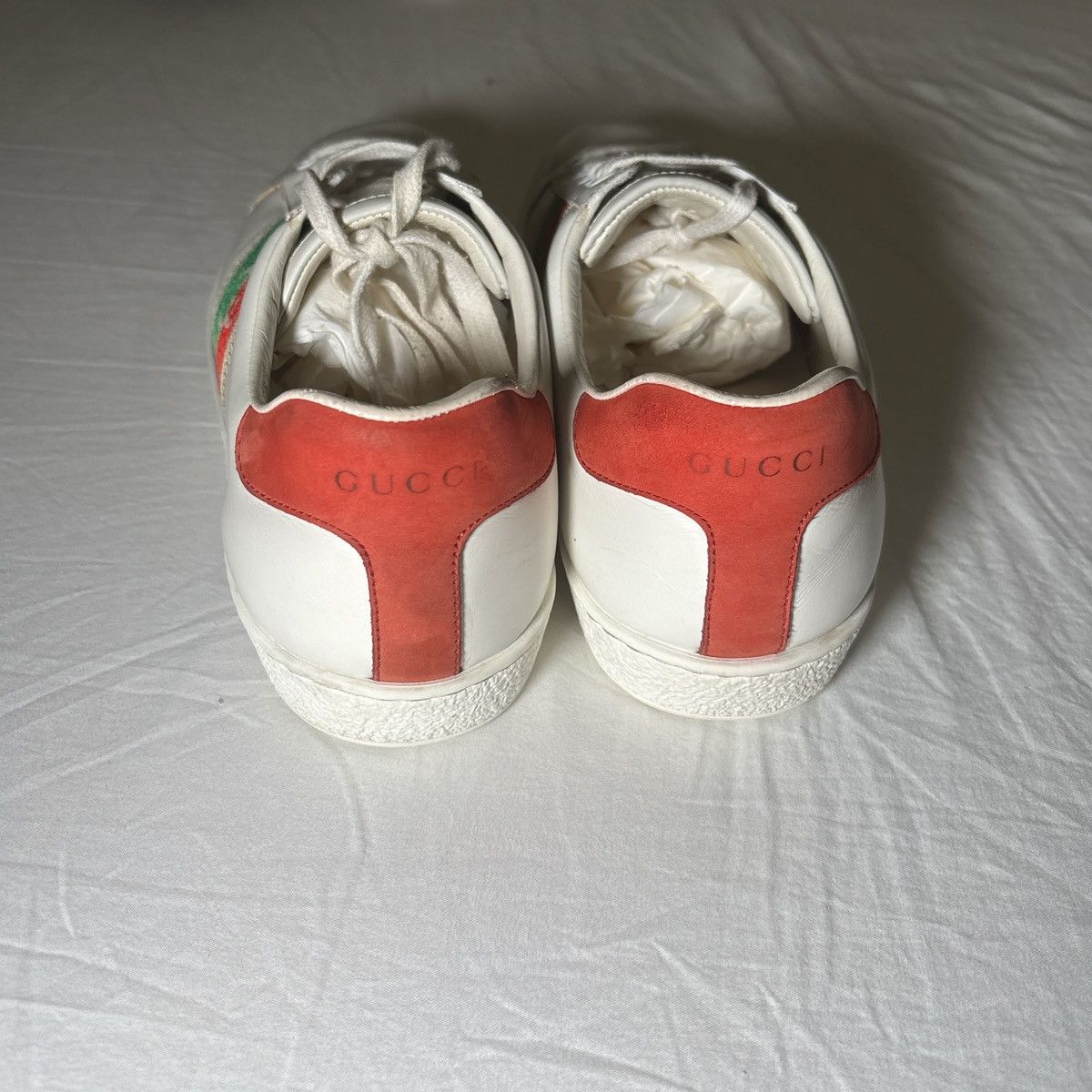 Gucci Gucci Ace White Leather Web Stripe Sneakers – Full Set Size US 9 / EU 42 - 5 Thumbnail