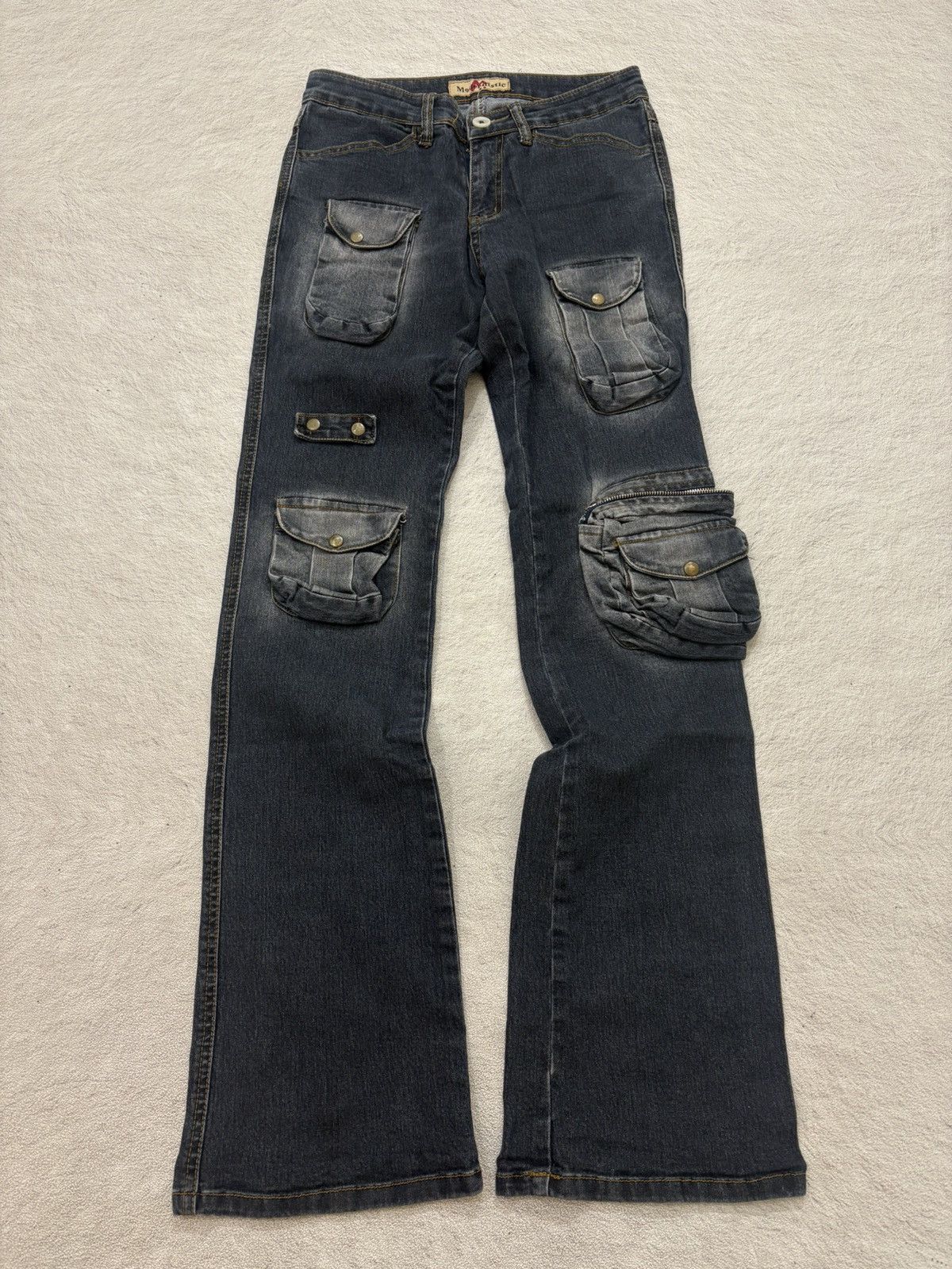 2000s modernisty jeans japan flared multypocket y2k style