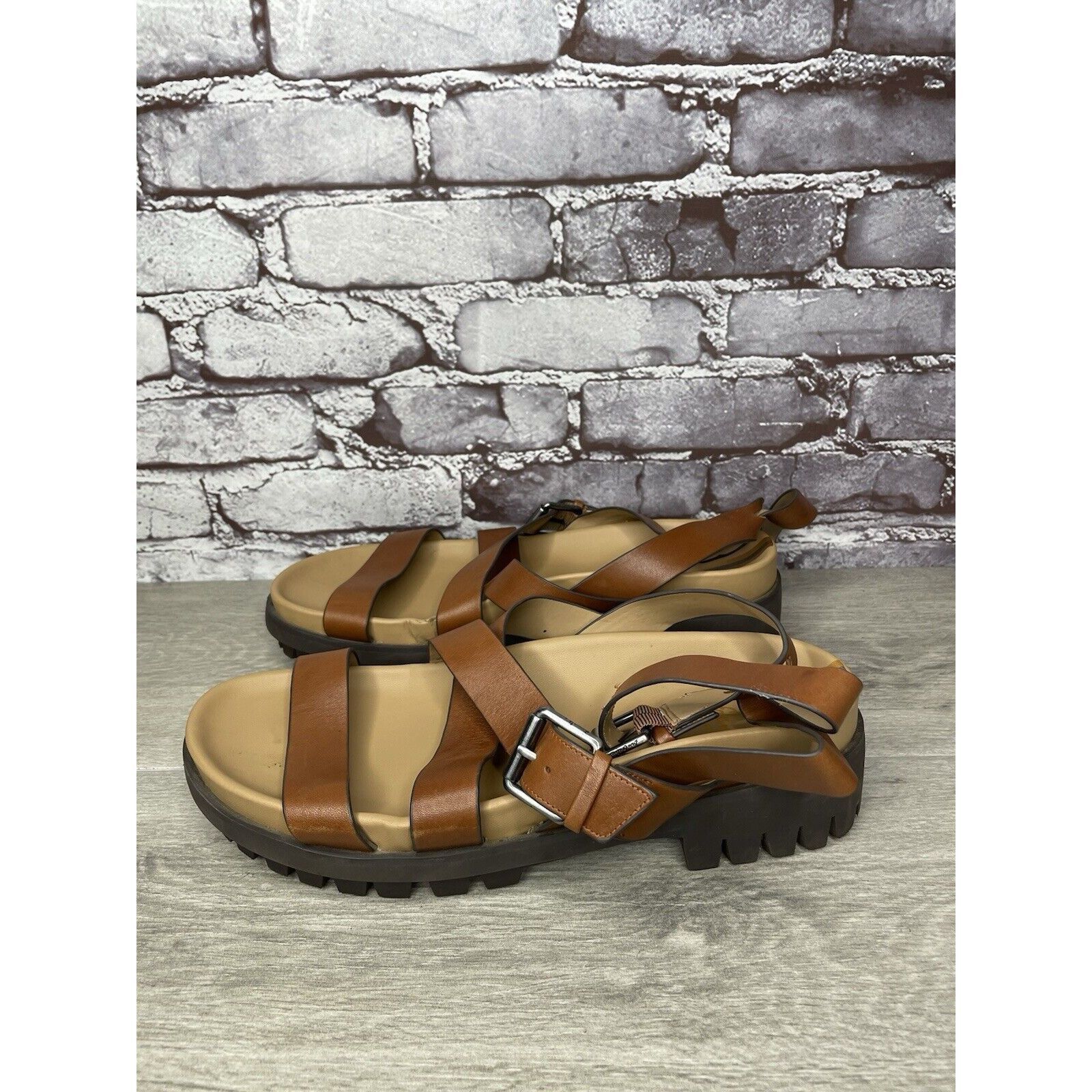 Sam Edelman Sam Edelman Eleanora Brown Leather Lug Sole Strap Sandals Wo Size US 11 / IT 41 - 10 Thumbnail