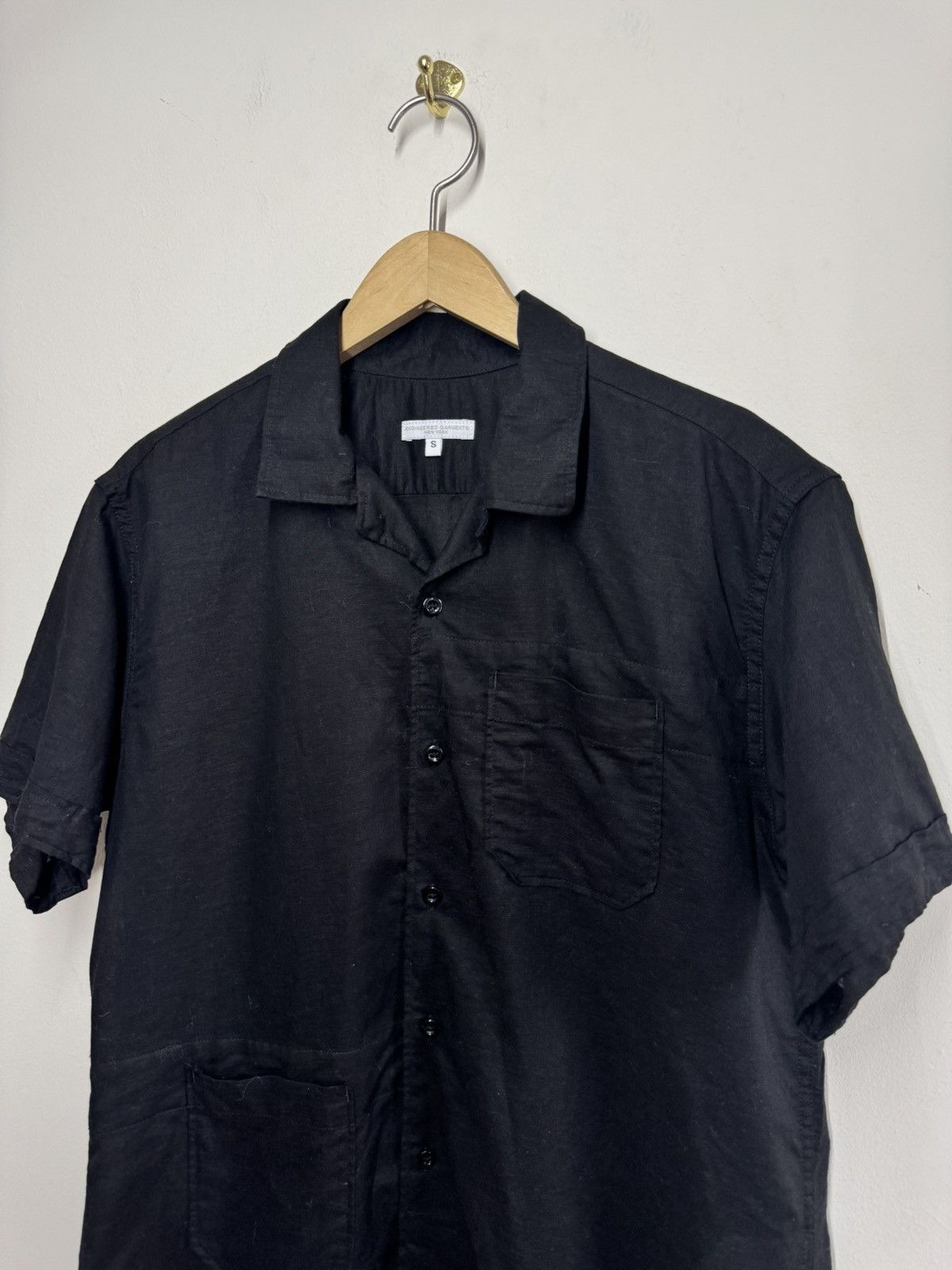 Engineered Garments Engineered Garments S/S Camp Shirt Black Linen Cotton Size S Size US S / EU 44-46 / 1 - 2 Thumbnail