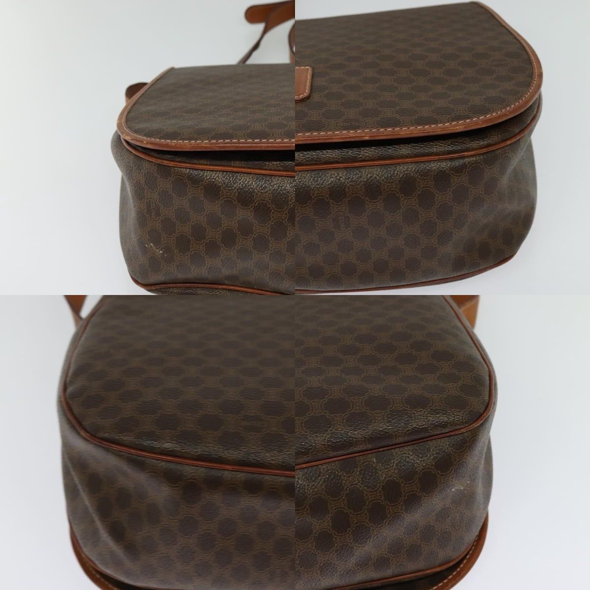 Celine CELINE Macadam Canvas Shoulder Bag Pvc Leather Brown Gold Size ONE SIZE - 10 Thumbnail