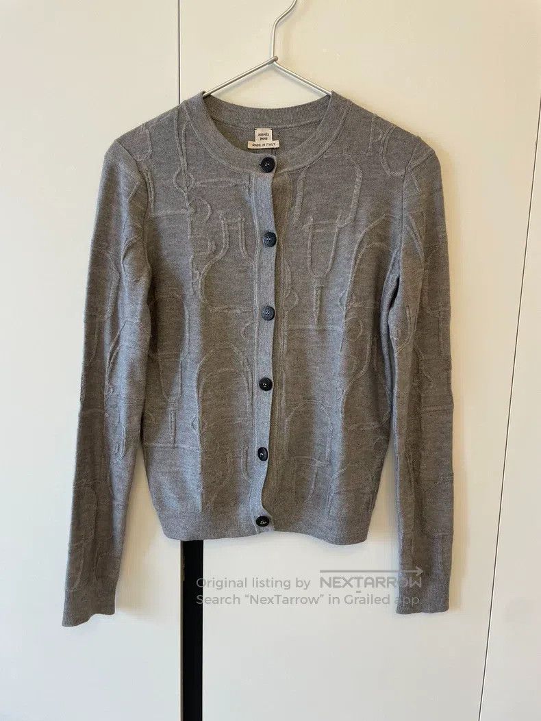 Hermes Hermes Jacquard Knit Gray Cardigan Size XS / US 0-2 / IT 36-38 - 1 Thumbnail