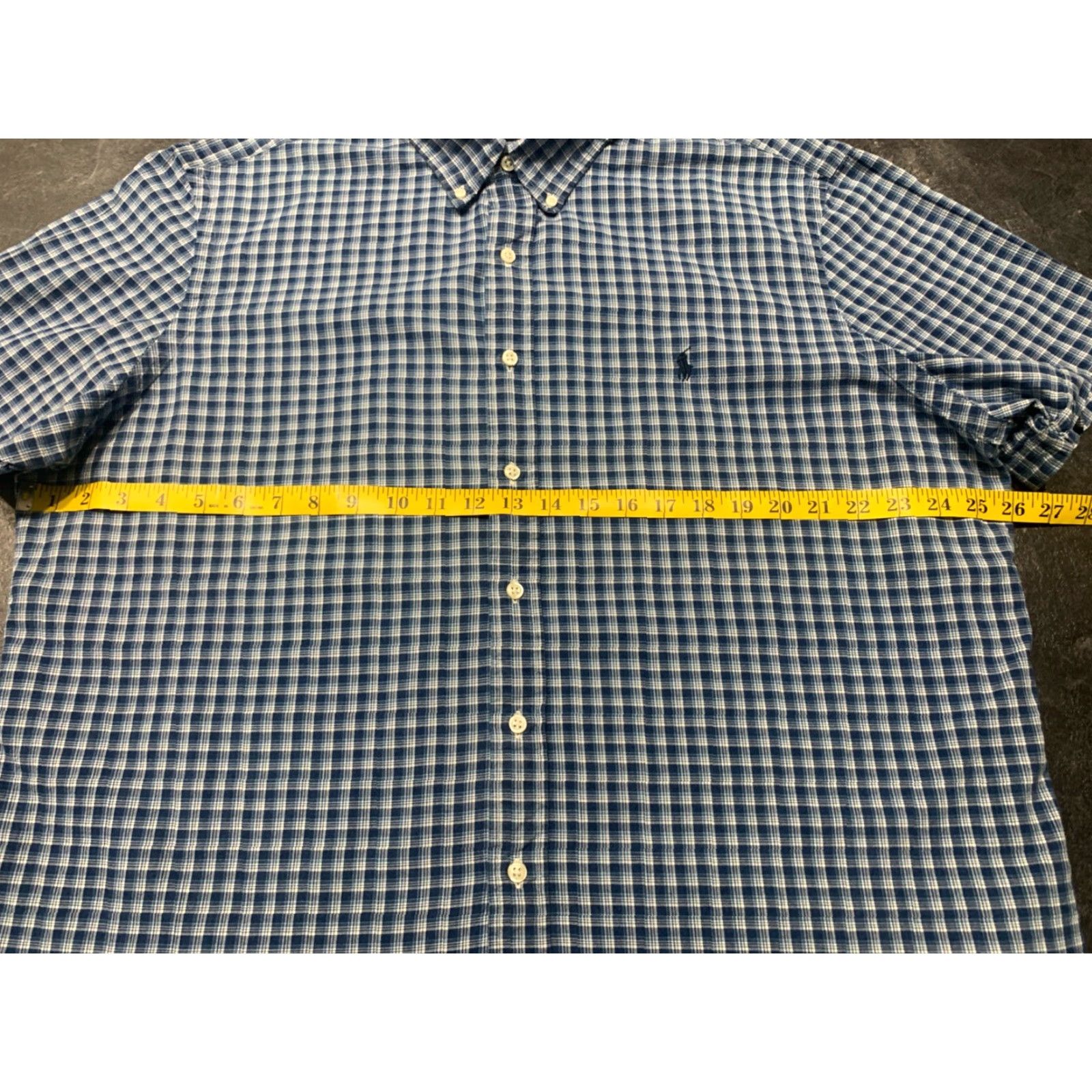 Polo Ralph Lauren Polo Ralph Lauren Vintage Button-Up Shirt Blue Plaid Short Sleeve Men's 2XL Size US XXL / EU 58 / 5 - 7 Thumbnail