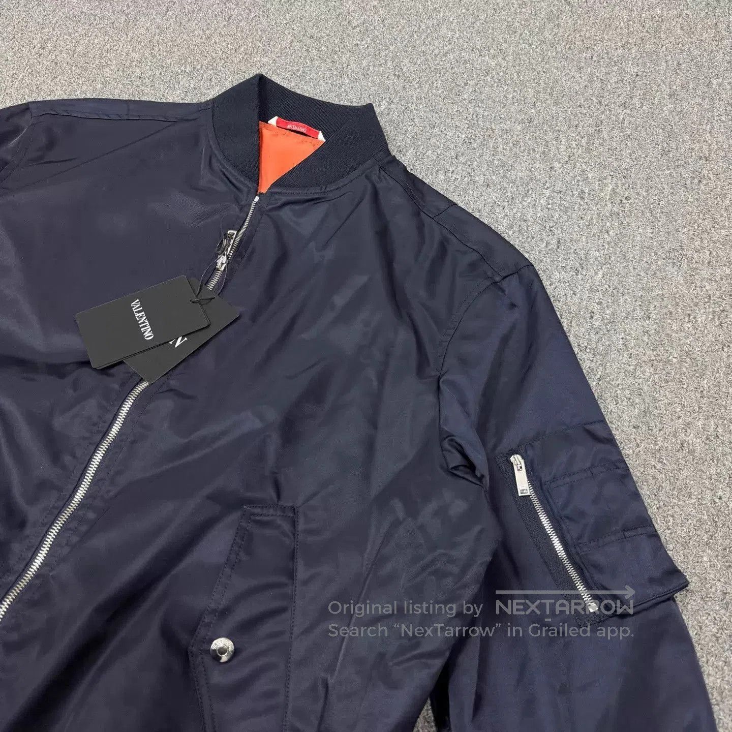 Valentino Blue Bomber Jacket with Zip Closure. Size US M / EU 48-50 / 2 - 3 Thumbnail