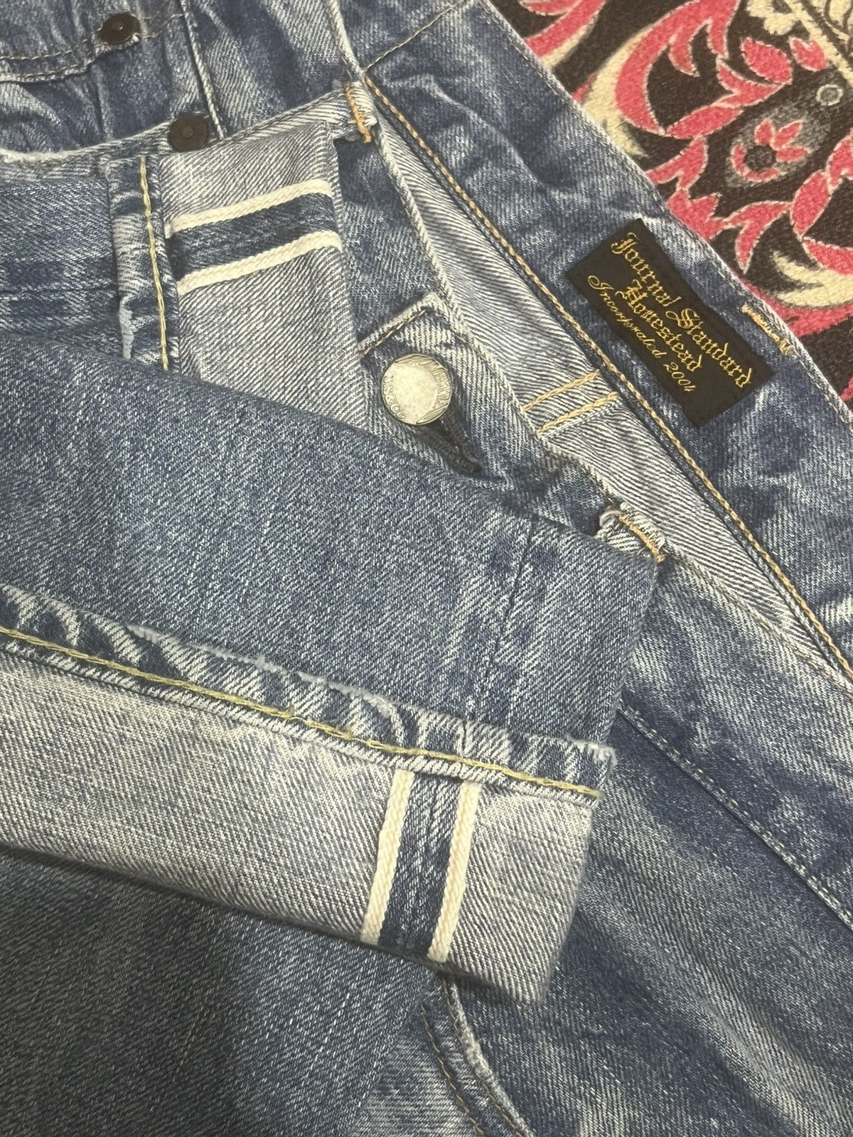 Vintage Journal Standard Homestead Blue Faded Distress Selvedge Jean Size US 32 / EU 48 - 12 Thumbnail
