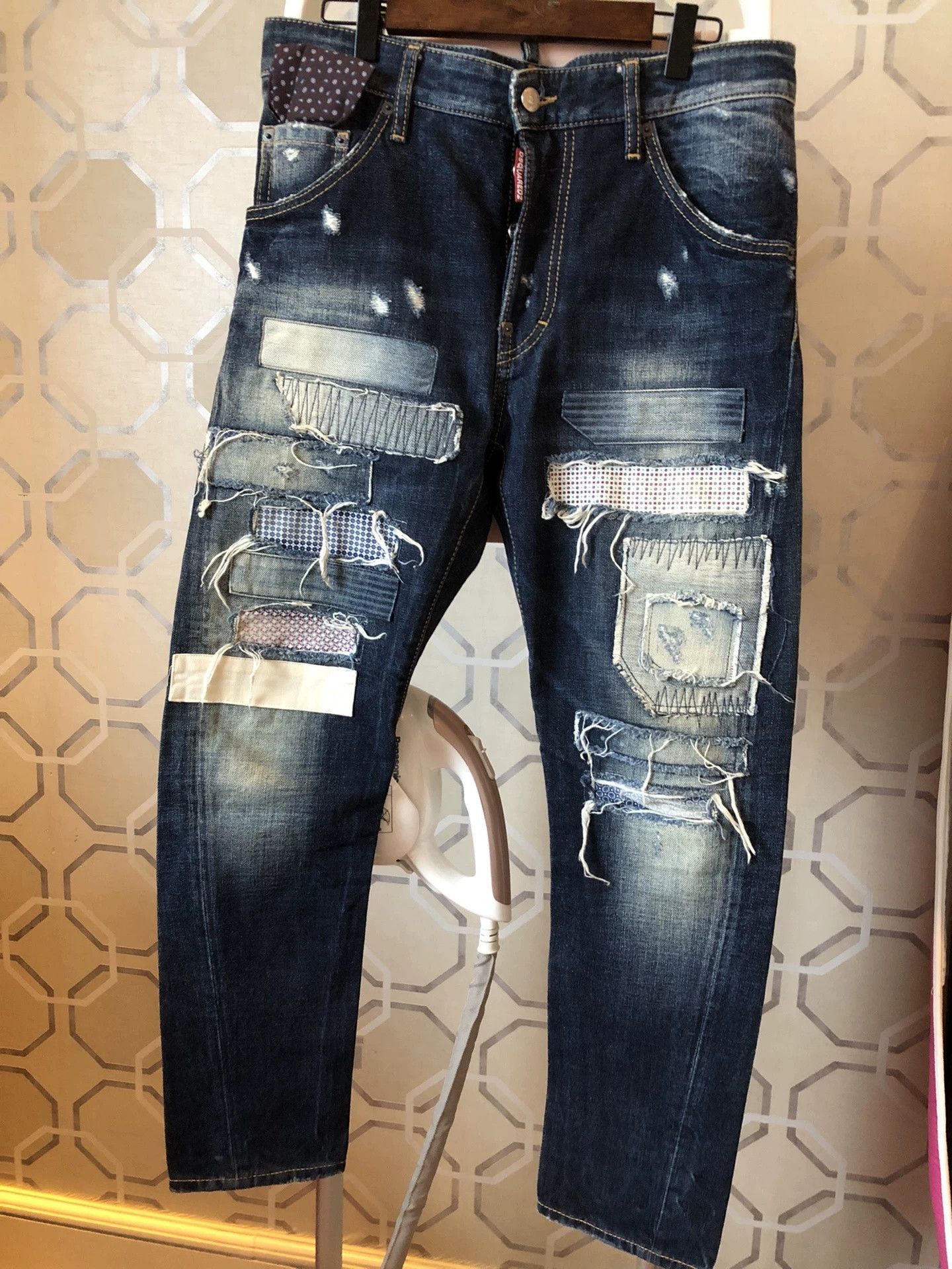 Dsquared2 Dsquared2 Blue Patch Distressed Jeans Size US 28 / EU 44 - 1 Thumbnail