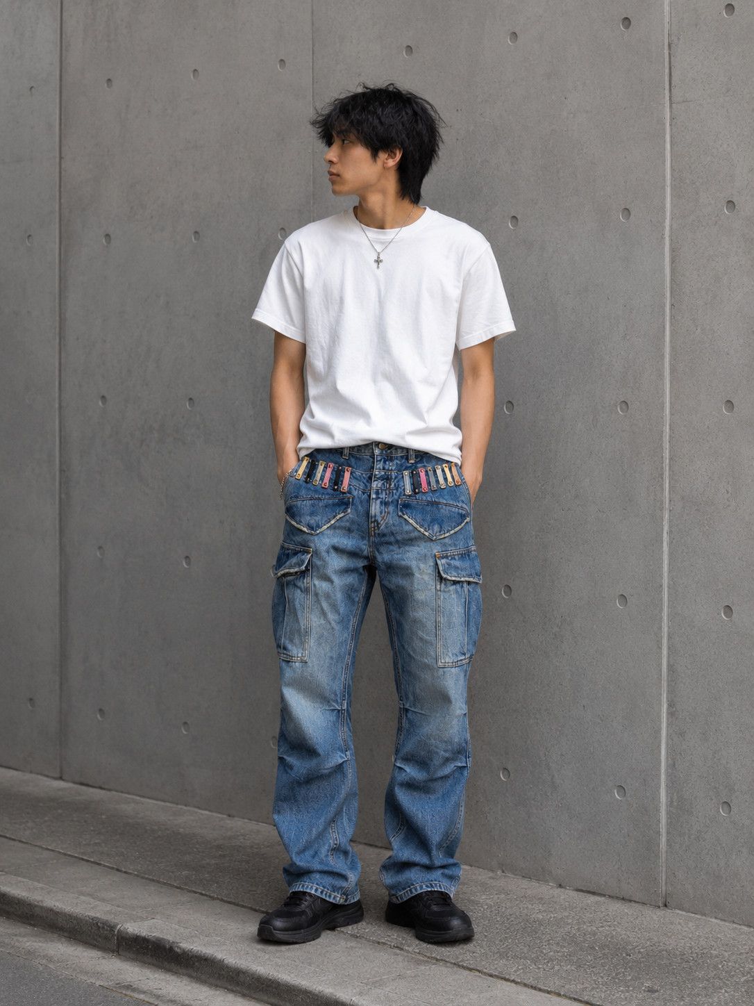Japanese Brand Carisco Luscious Double Waist Denim Cargo Pant Size US 34 / EU 50 - 1 Thumbnail