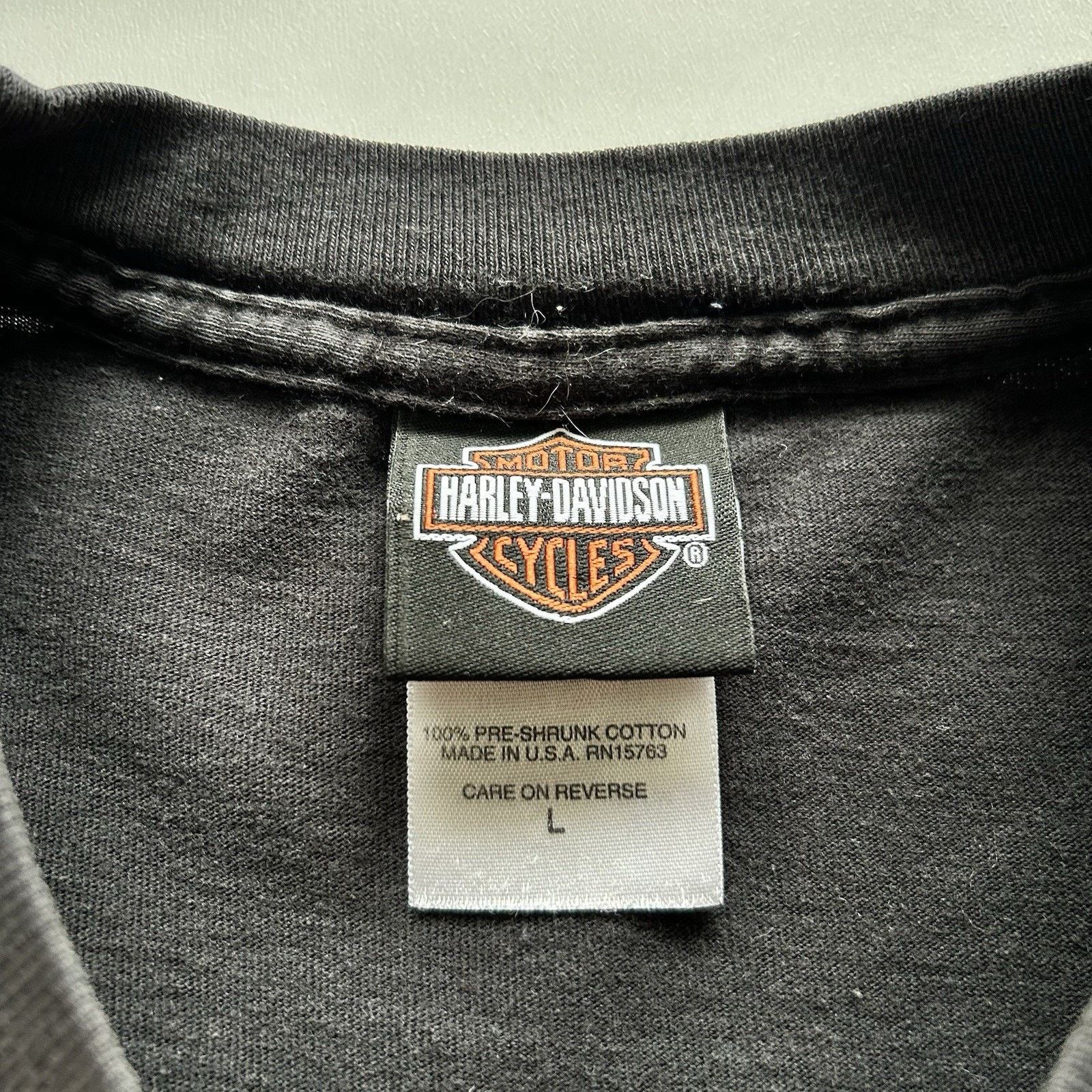 Harley Davidson × Vintage Vintage Harley Davidson T Shirt Large Y2K Faded Black USA Size US L / EU 52-54 / 3 - 8 Thumbnail