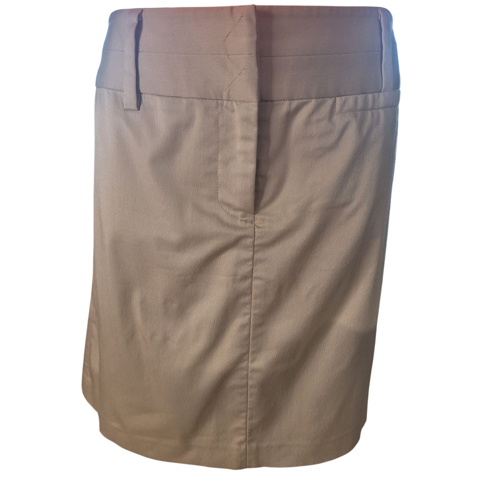 Ann Taylor Ann Taylor Tan Skirt Chino Style Faux Pocket Beltloops Sz 10 Size 32" / US 10 / IT 46 - 3 Thumbnail