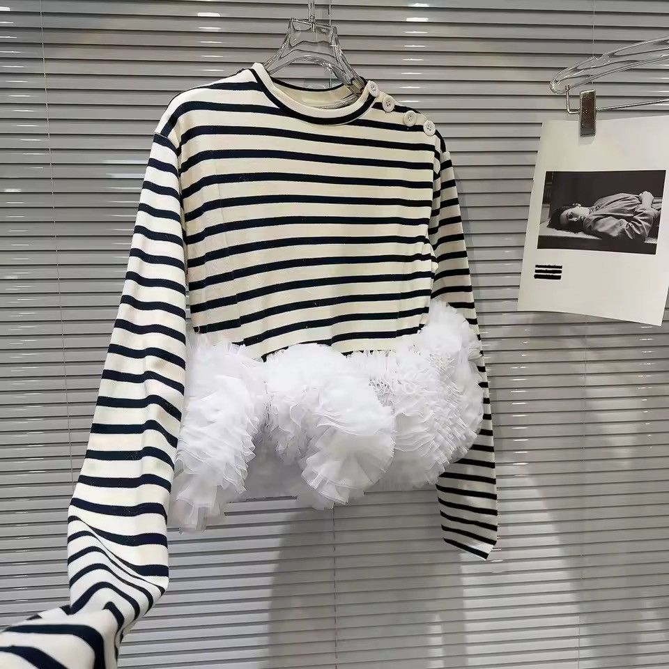 Other Designer Striped Luxury Casual Black White Multi Layer Shirt Size L / US 10 / IT 46 - 6 Thumbnail