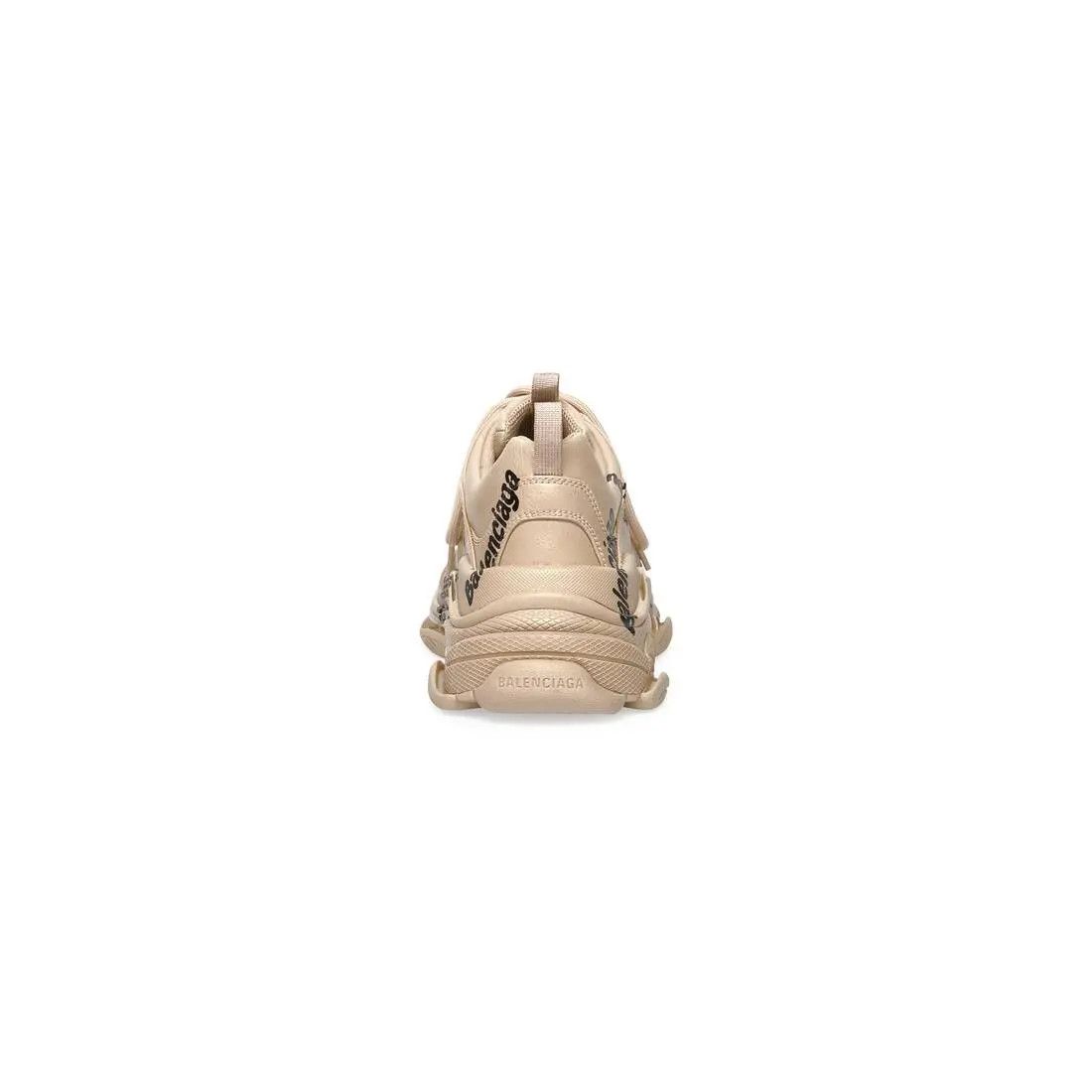 Balenciaga o1mt1gz0325 Triple S Logotype Sneakers in Beige Size US 5 / IT 35 - 6 Thumbnail