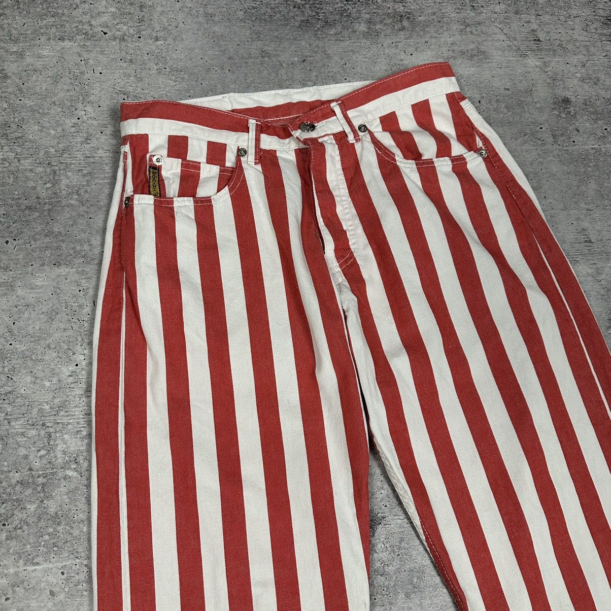 Armani × Vintage Armani Jeans Vintage Striper Red-White Metal Logo Women’s Size 29" - 2 Thumbnail