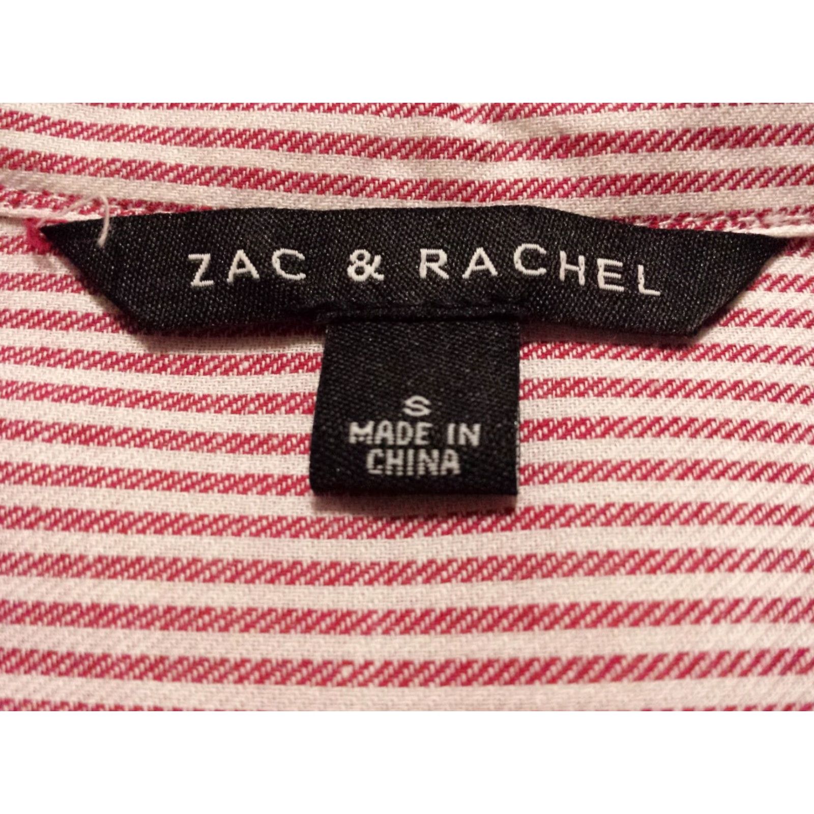 Vintage Zac & Rachel Womens Small Tunic Shirt Long Sleeve Button-Front Red Striped Size S / US 4 / IT 40 - 5 Thumbnail