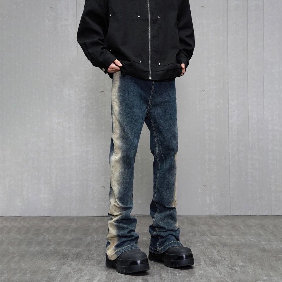 Skinny Jeans Y2k Street Contrast Fashion Casual Slim Flared