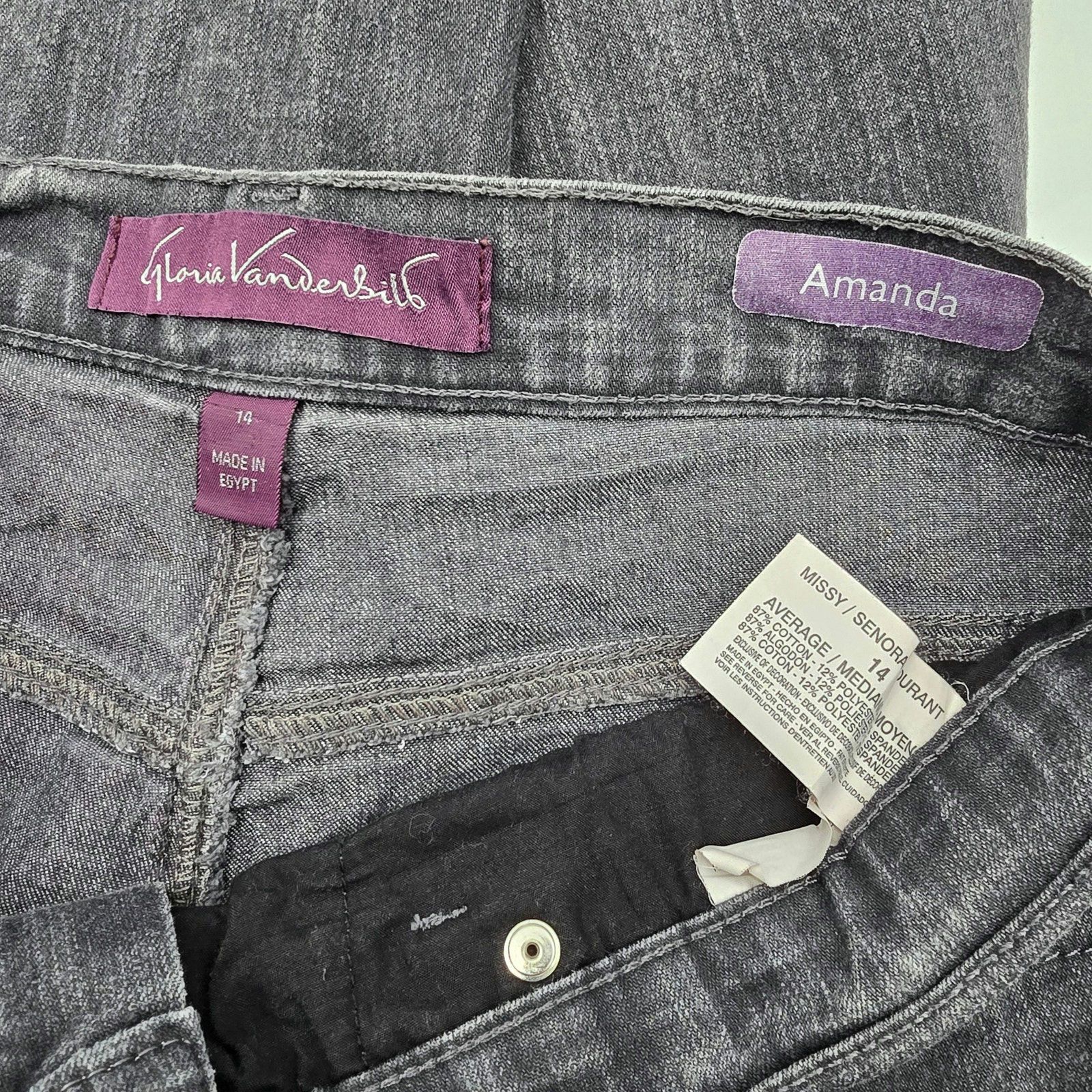Gloria Vanderbilt Gloria Vanderbilt Gray Amanda Denim Jeans Pants 14 Size 36" / US 14 / IT 50 - 6 Thumbnail