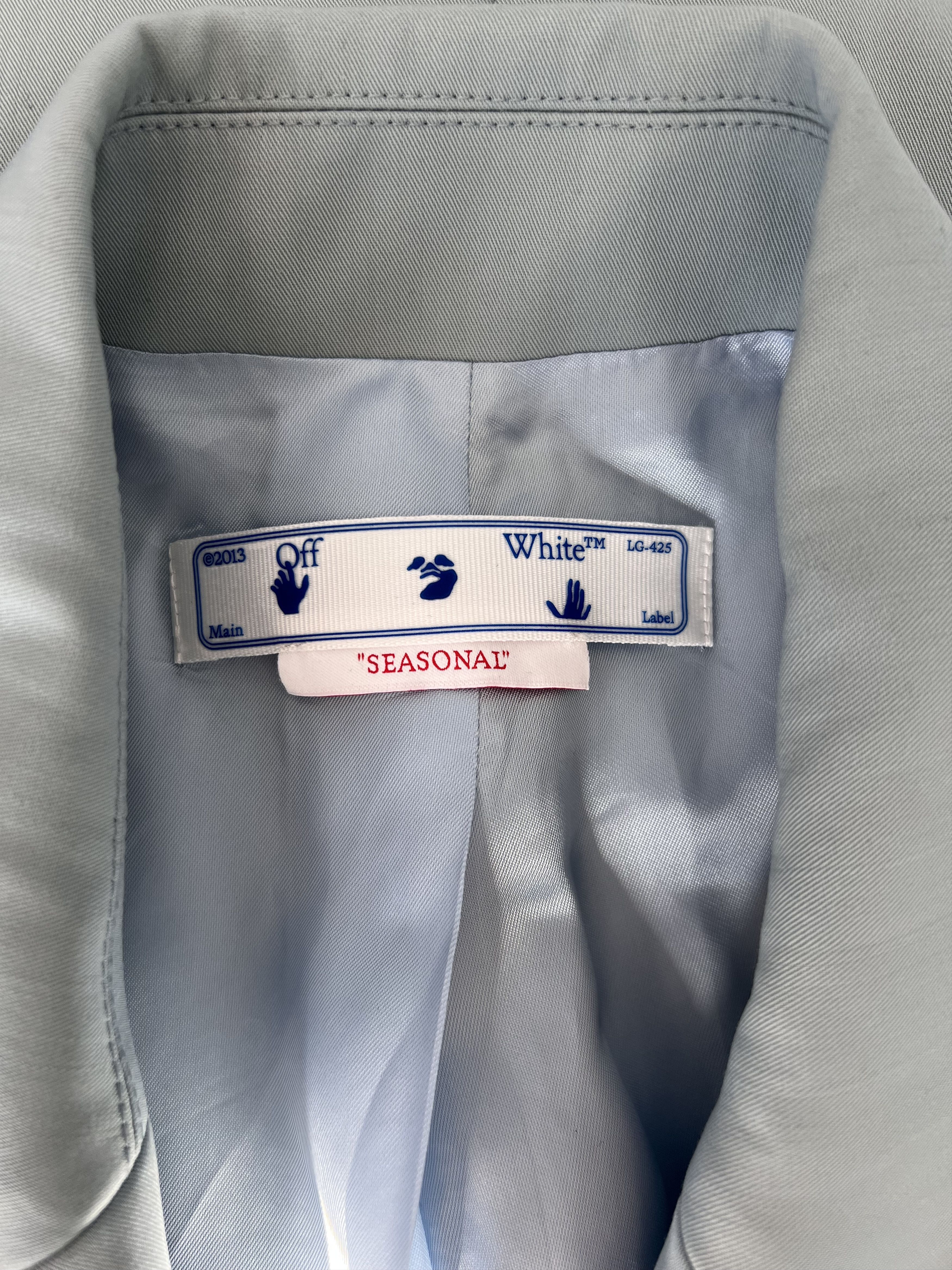 Off-White Off White Embroidered Double Wool Skate Zip Coat in Blue Size US M / EU 48-50 / 2 - 9 Thumbnail