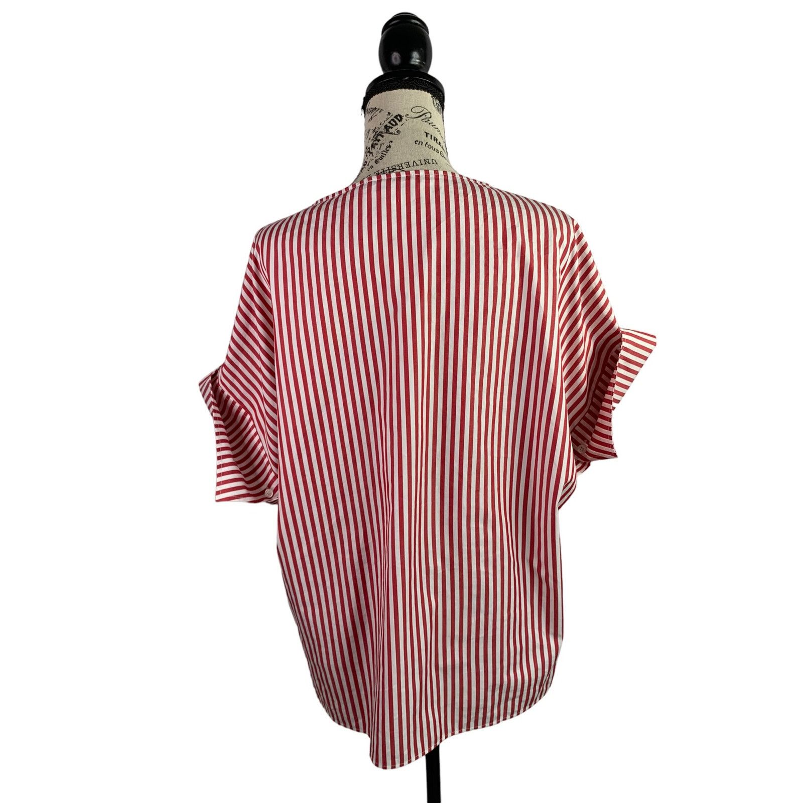 Public School Public School New York Women's Sz 4 Blouse White-Red Striped Size S / US 4 / IT 40 - 7 Thumbnail