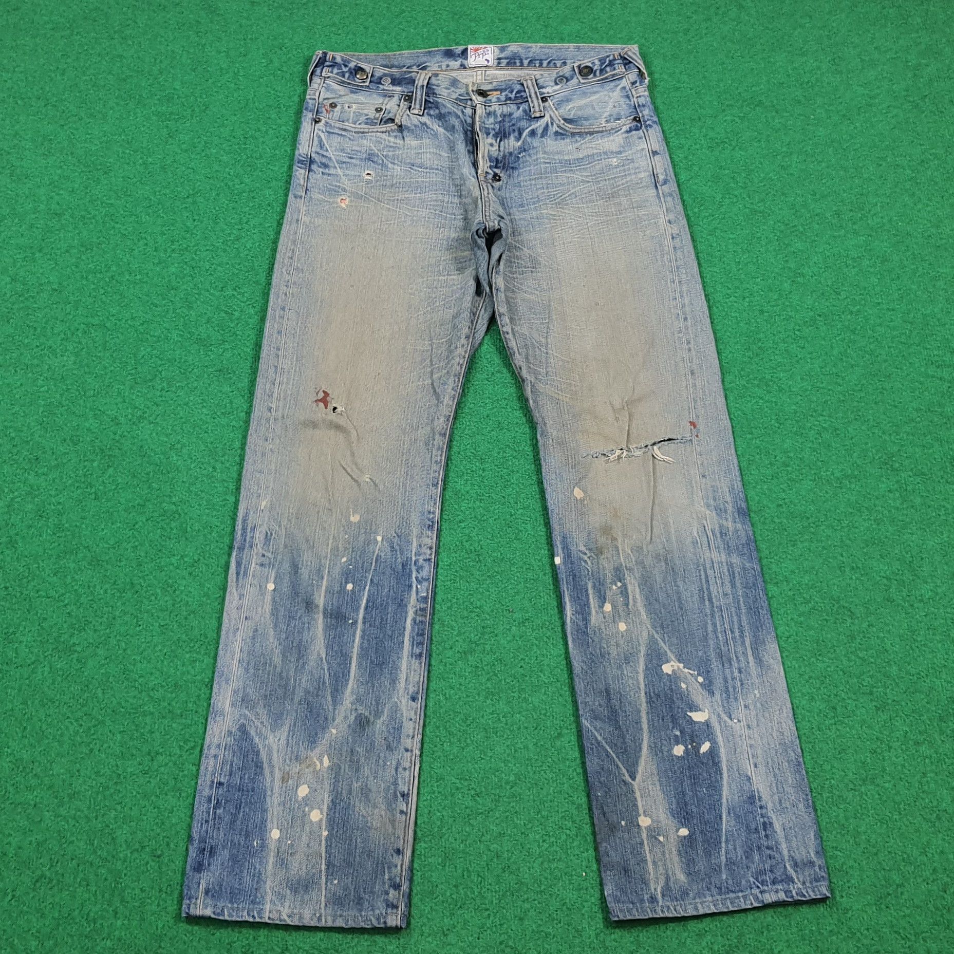 Prps Vintage Prps Made in Japan Painted Distressed Denim E1N38 Size US 33 - 1 Thumbnail