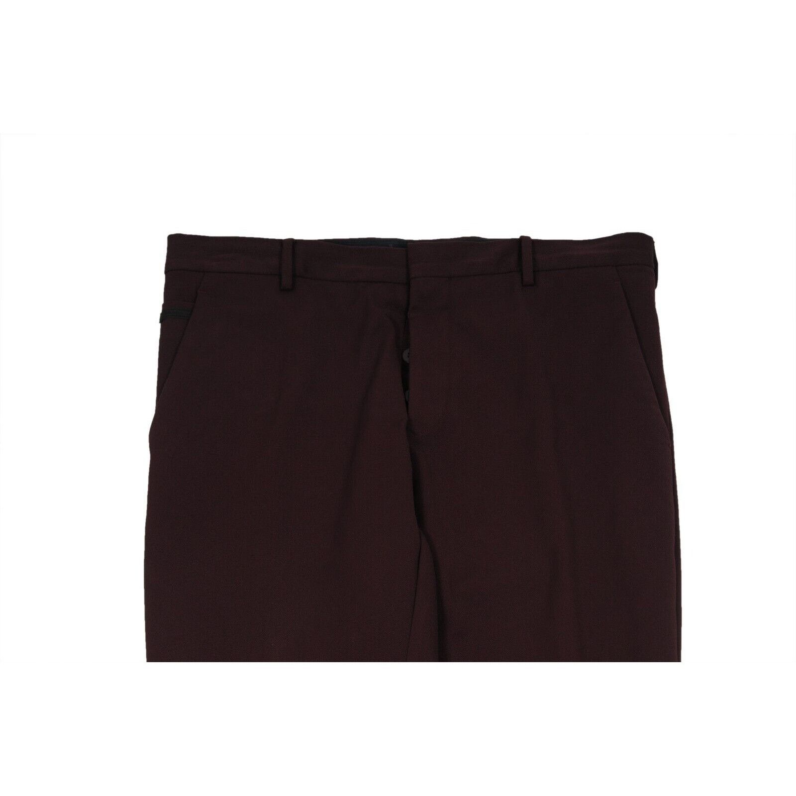 Prada Pants Burgundy Red Nylon Stretch Trousers Size US 34 / EU 50 - 5 Thumbnail