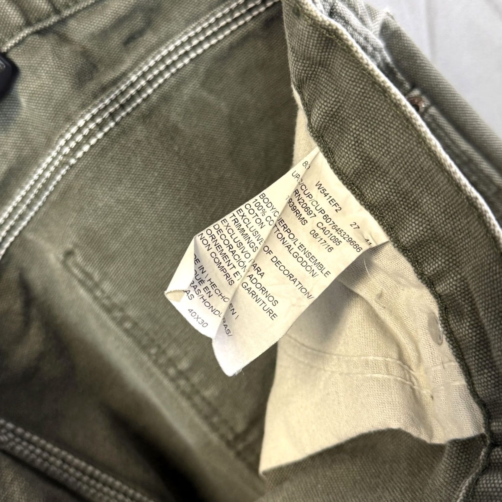 Dickies VINTAGE? NO. Dickies Carpenter Pants Mens 40x30 Green Canvas Job Pants? Size US 40 / EU 56 - 5 Thumbnail