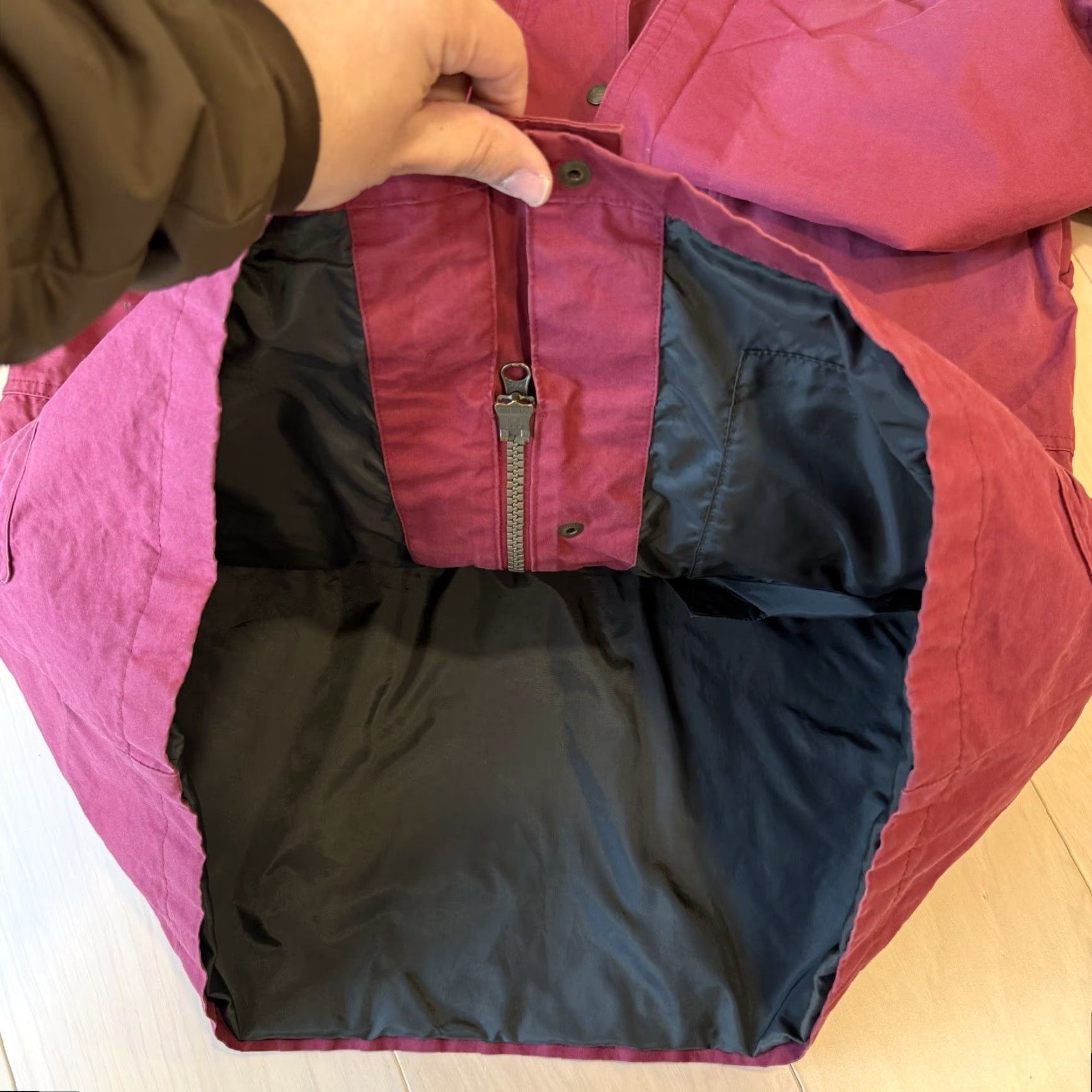 Vintage LL Bean Chore Coat Women's Large Red Long Full Zip Outerwear Size L / US 10 / IT 46 - 7 Thumbnail