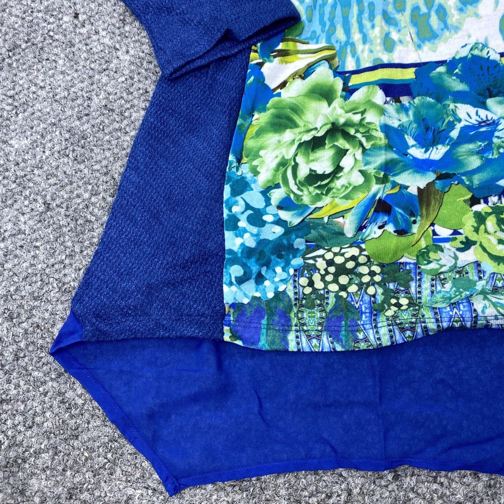 Vintage OneWorld Shirt Womens 2X Plus Floral Mixed Tunic Long Sleeve Asymmetric Hem Size XXL / US 16-18 / IT 52-54 - 2 Thumbnail