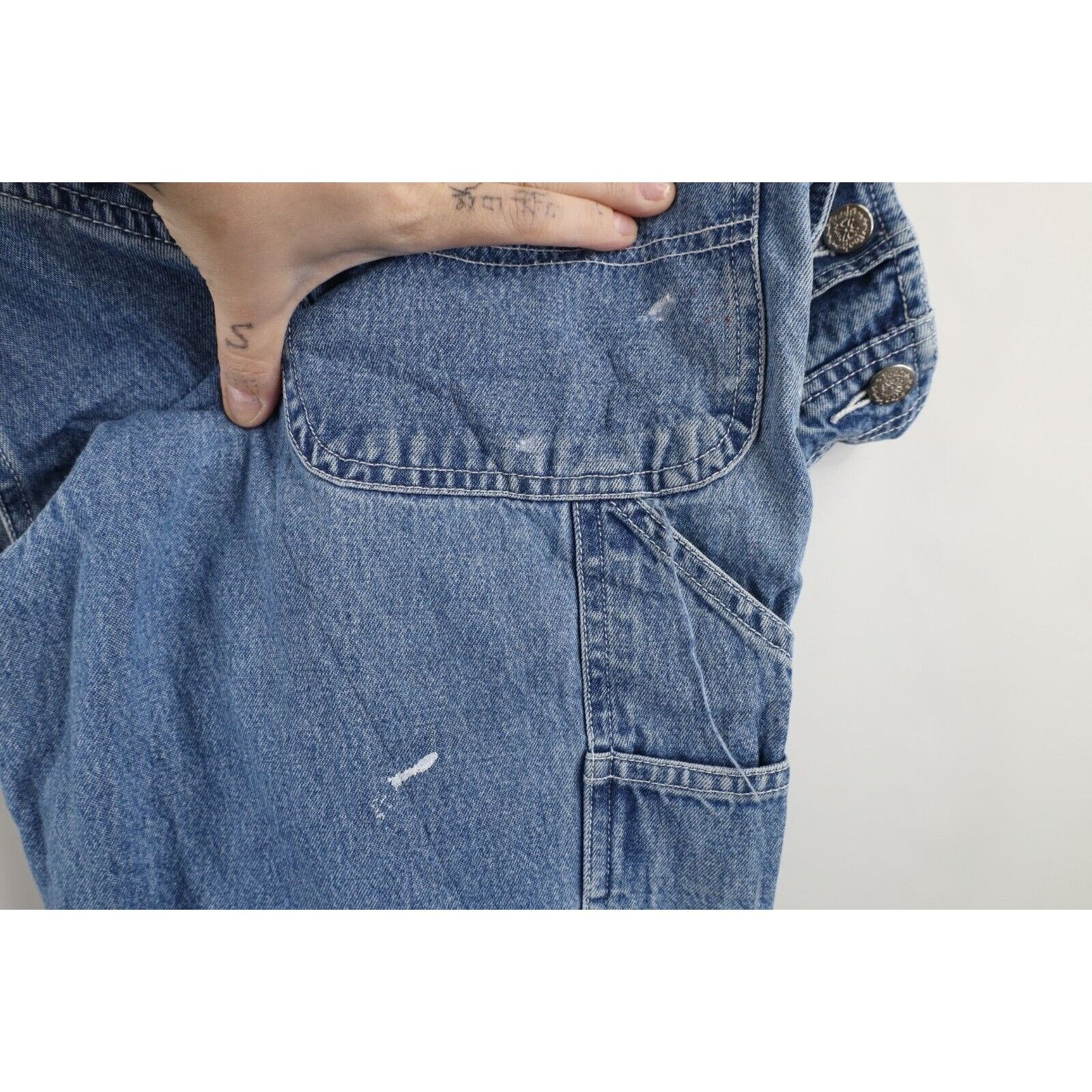 Disney × Vintage Vintage 90s Disney Distressed Winnie the Pooh Denim Overalls Size M / US 6-8 / IT 42-44 - 22 Thumbnail