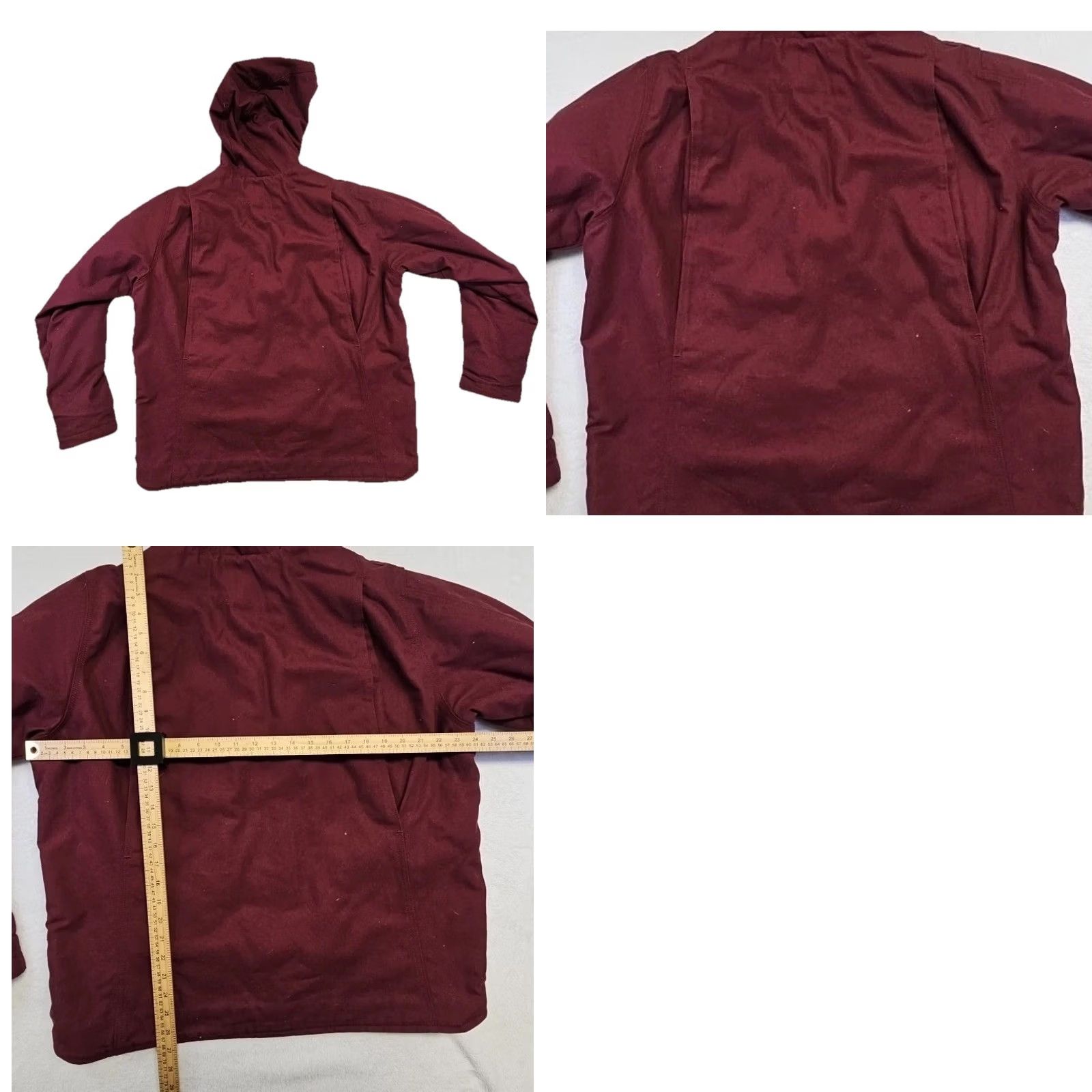 Vintage Ridgecut Work Jacket Hooded XL Women Burgundy Canvas Sherpa Lined Zip Mid-Length" Size XL / US 12-14 / IT 48-50 - 8 Thumbnail