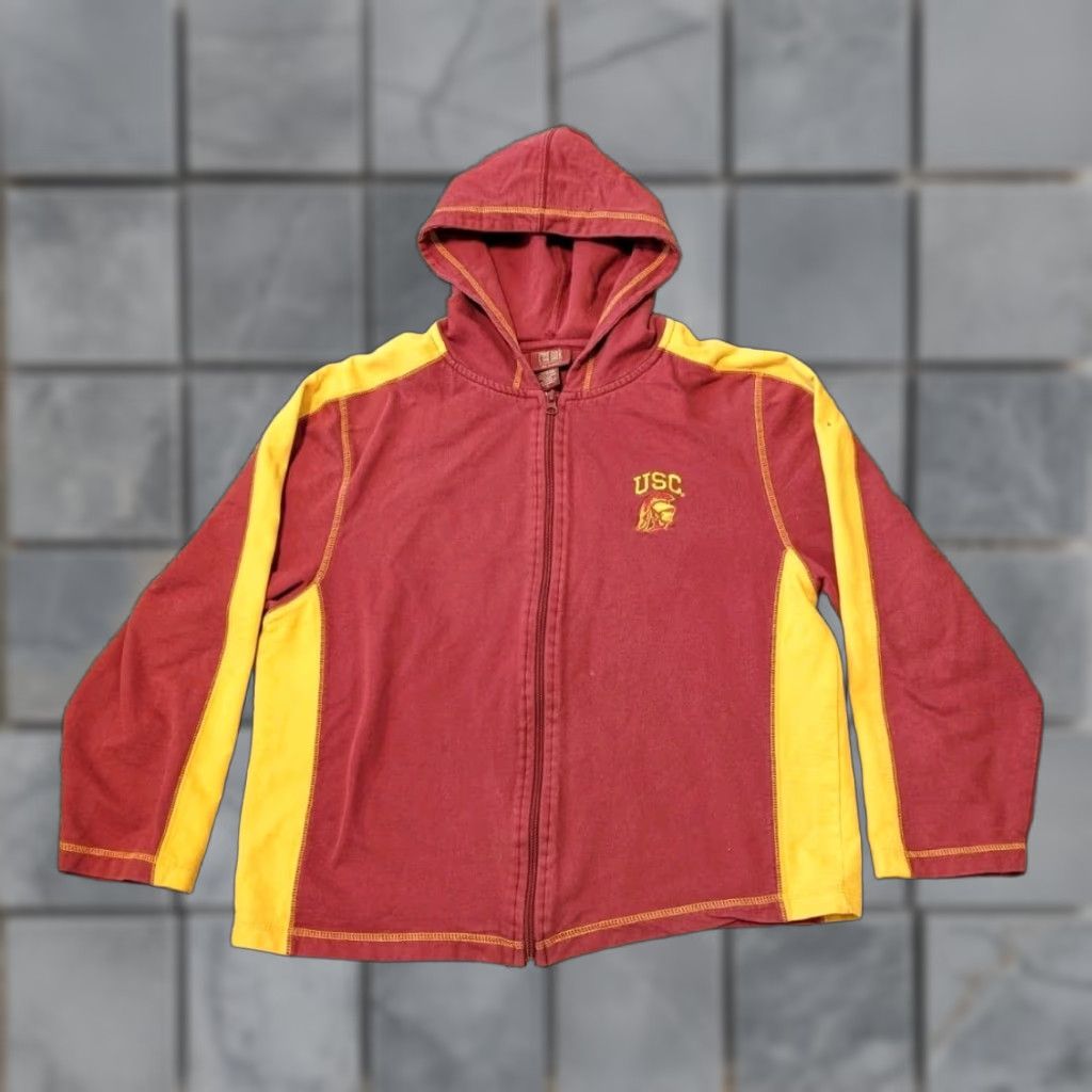 Vintage VINTAGE Trojan USC Road Oak Women's L Hooded Jacket Full Zip Red Oak Hooded Jacket Women's L Red Trojans Road Oak Full Zip Jacket Size L / US 10 / IT 46 - 1 Thumbnail