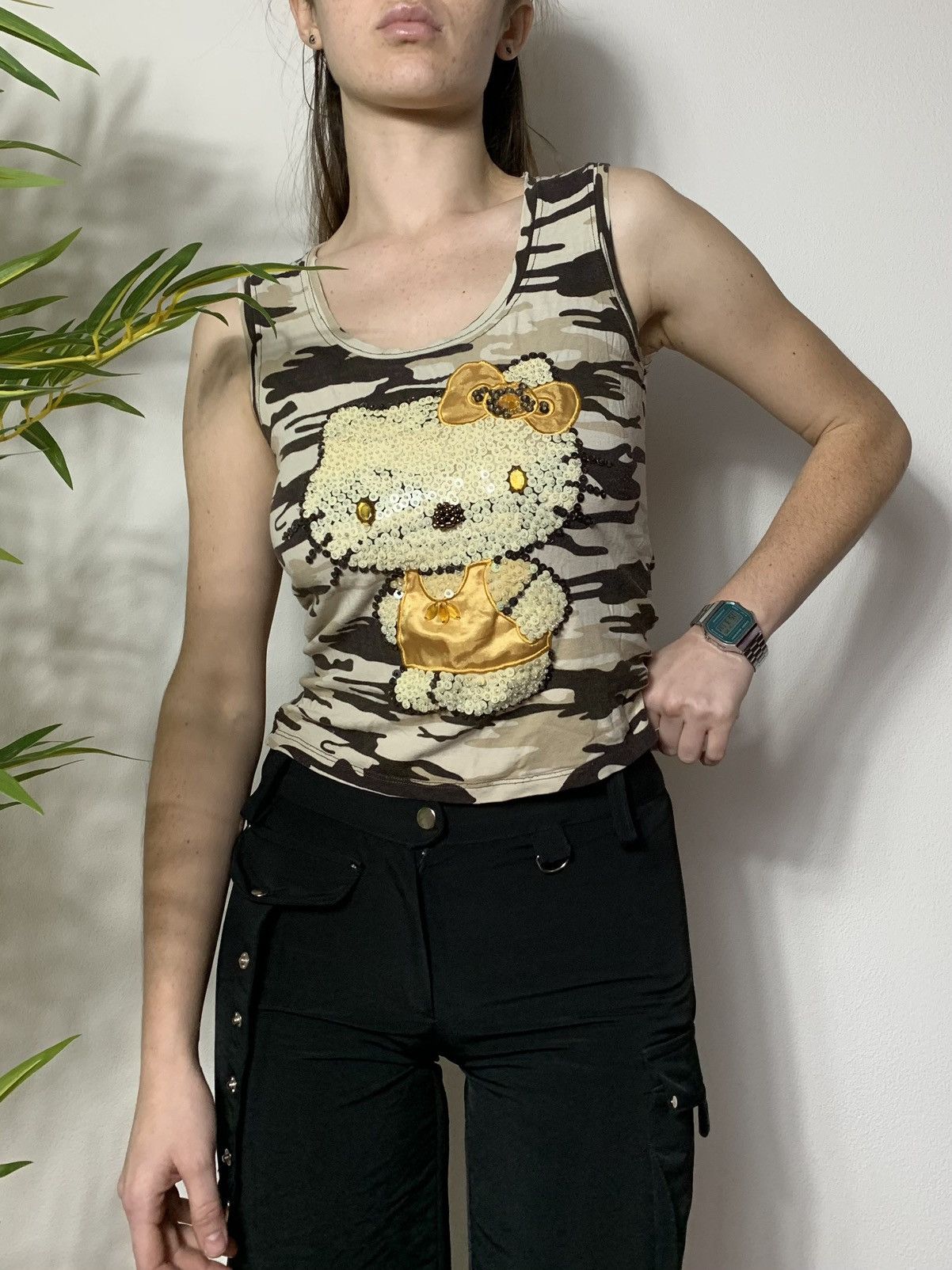 Iceberg VINTAGE ICEBERG HELLO KITTY CAMO TANK TOP Size S / US 4 / IT 40 - 1 Thumbnail