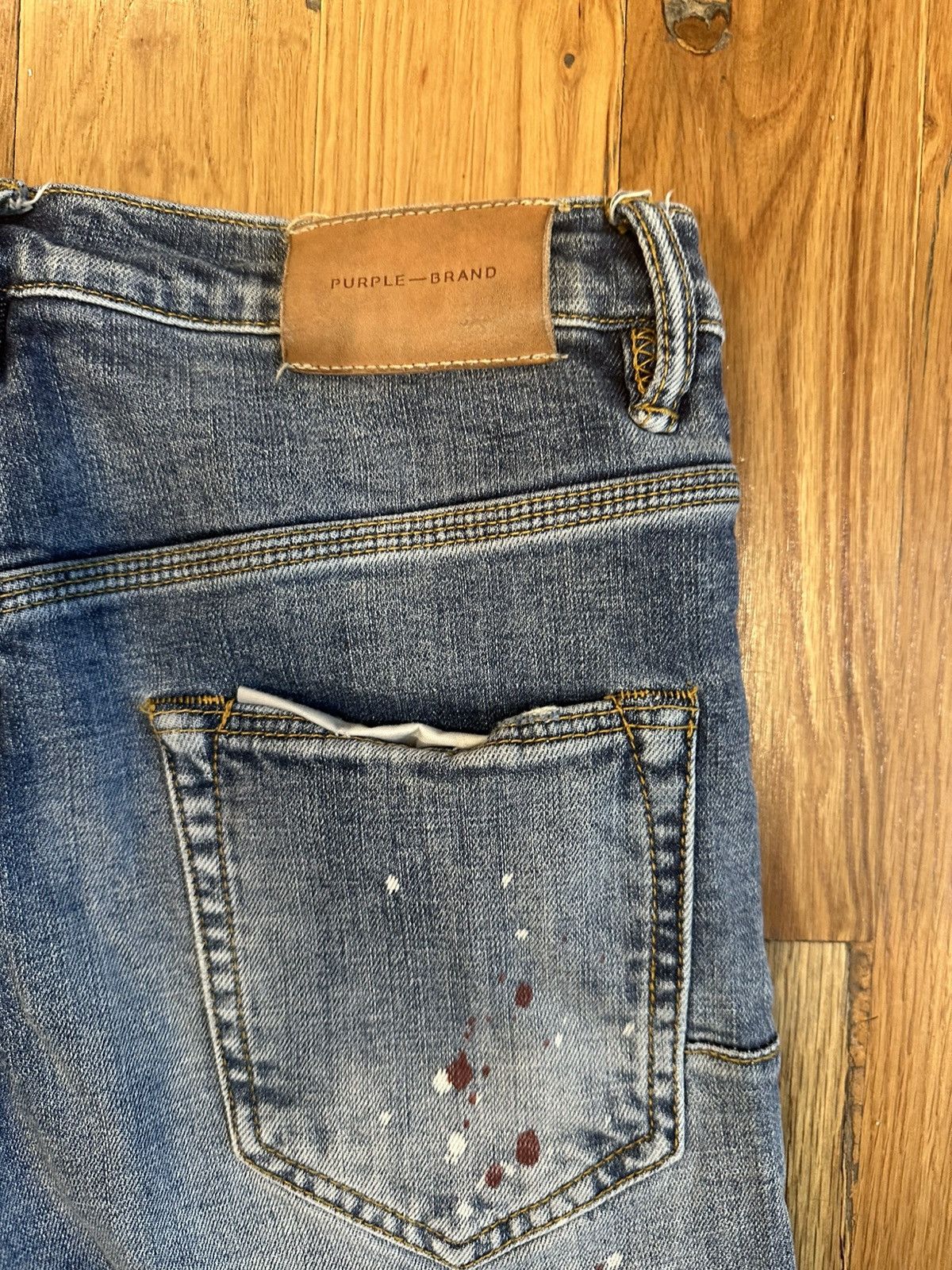 Purple Brand Purple Brand Paint Splatter Blue Denim Jeans Size 29 Size US 29 - 4 Thumbnail