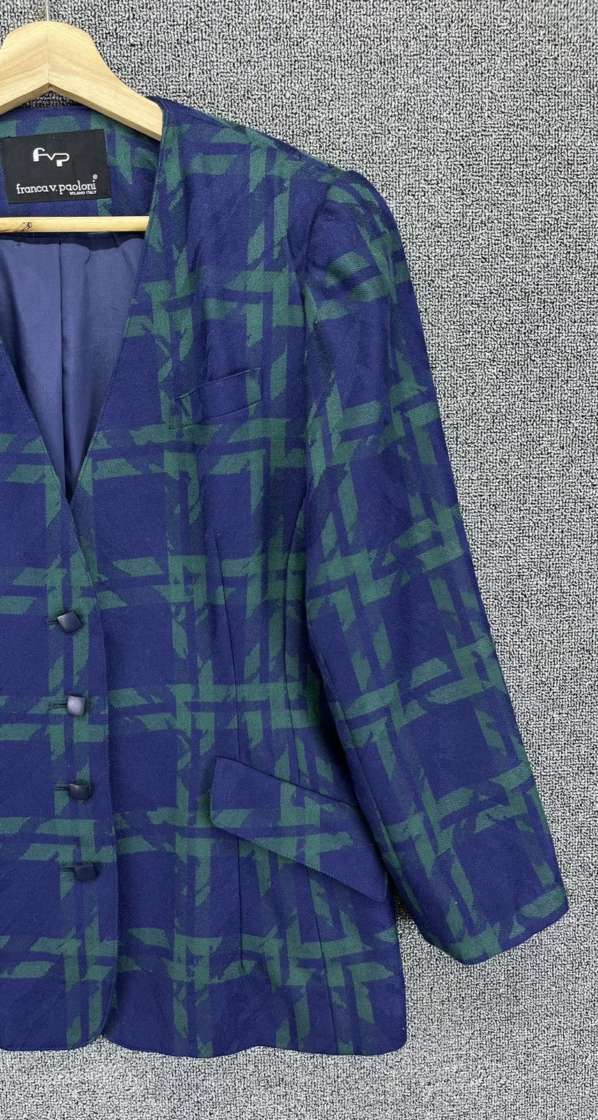 Paoloni Vintage Franca v. Paoloni Shadow Plaids Blazer Coat Jacket Size M / US 6-8 / IT 42-44 - 4 Thumbnail