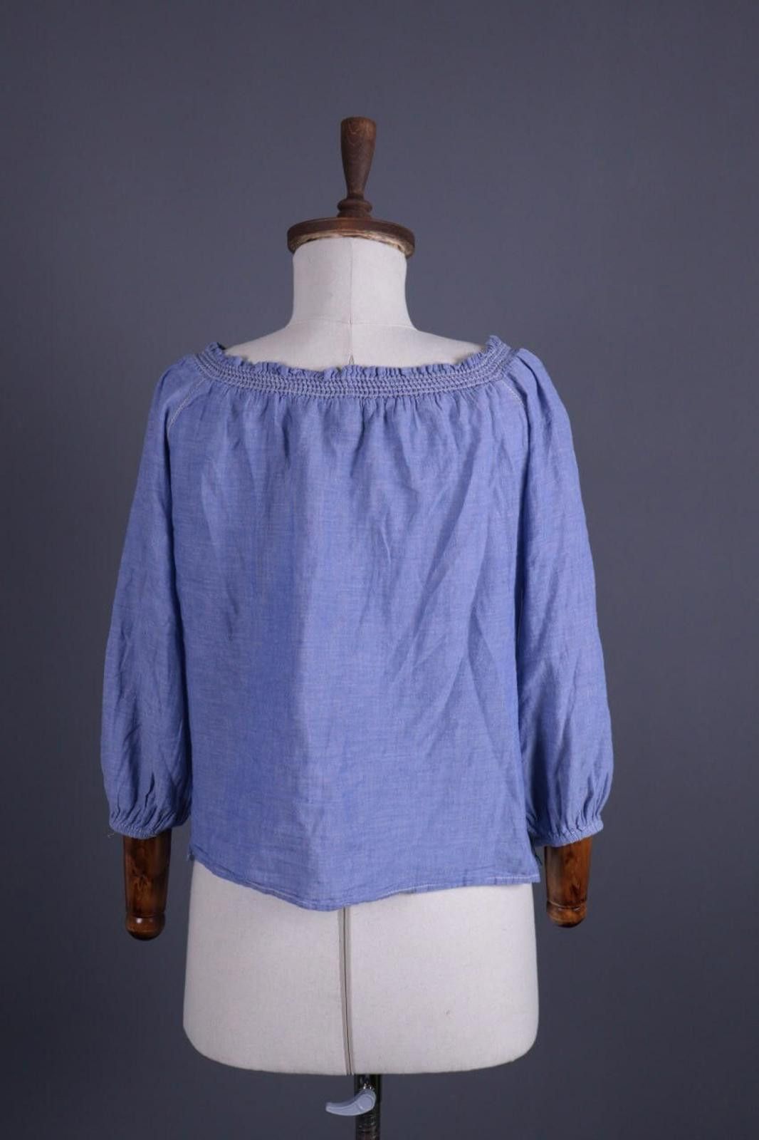 Designer Polo Jeans Ralph Lauren Blue Henley Shirt Size XS Size XS / US 0-2 / IT 36-38 - 8 Thumbnail