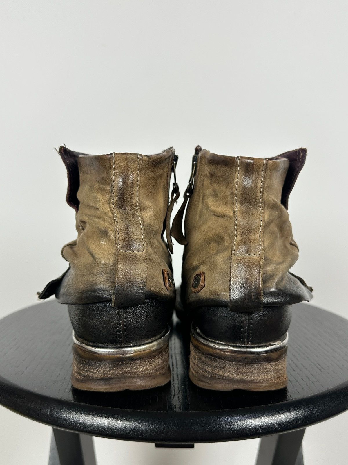 A.S.98 A.S.98. Airstep Distressed Leather Biker Ankle Boots Size US 6 / IT 36 - 6 Thumbnail