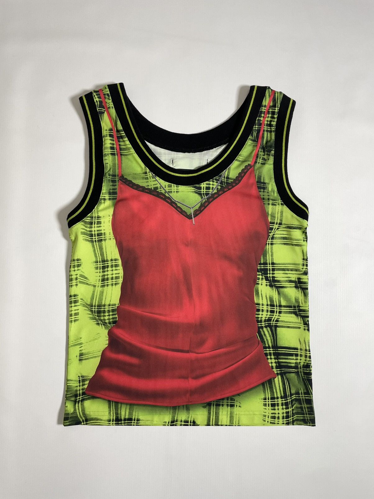 Jean Paul Gaultier × Y/Project S/S 23 Punk Check + Camisole Print Vest Top Size M / US 6-8 / IT 42-44 - 2 Thumbnail
