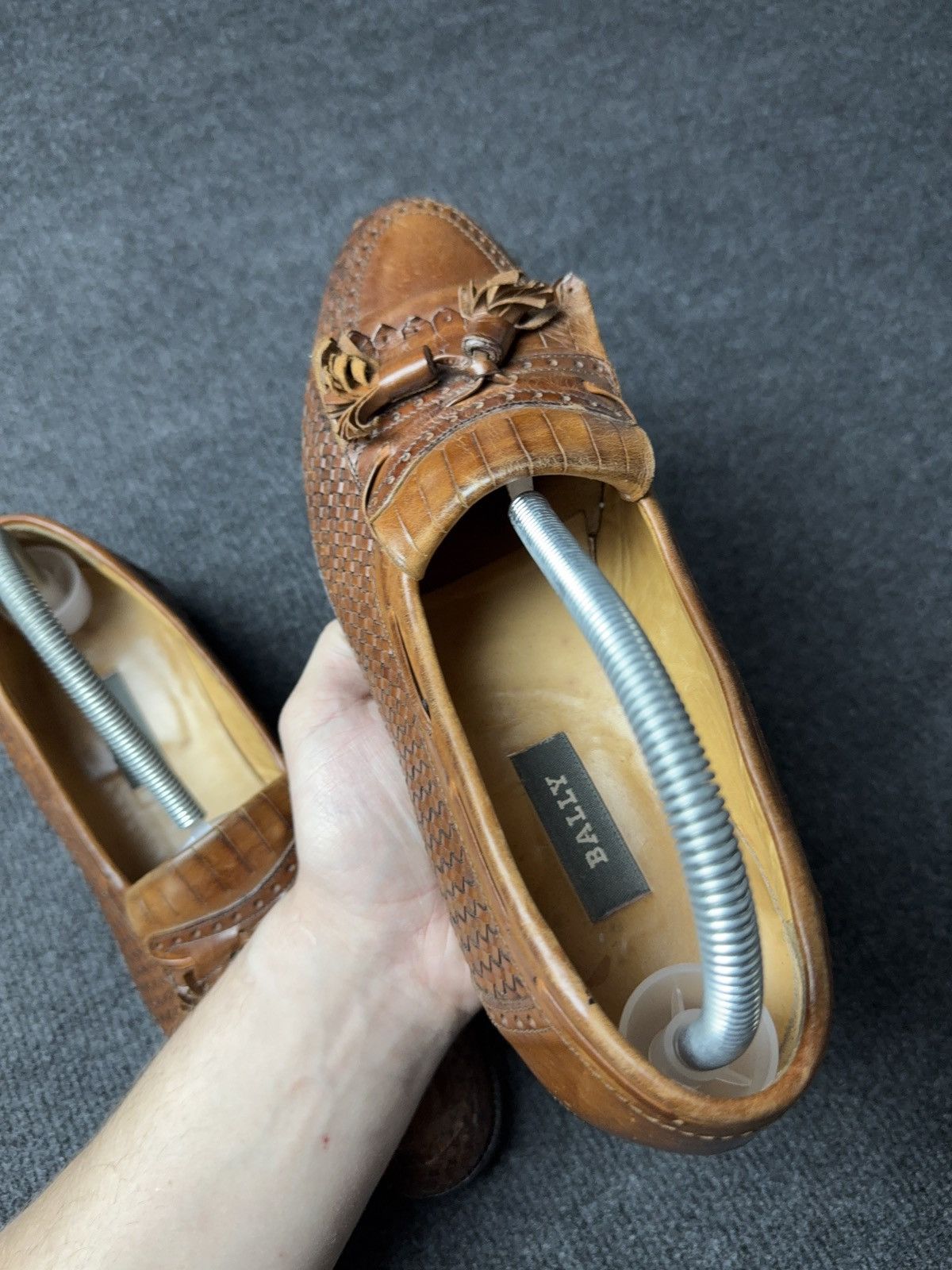 Bally Luxury Bally Woven Leather Tassel Loafers Brown Italy 42.5 Size US 9.5 / EU 42-43 - 13 Thumbnail
