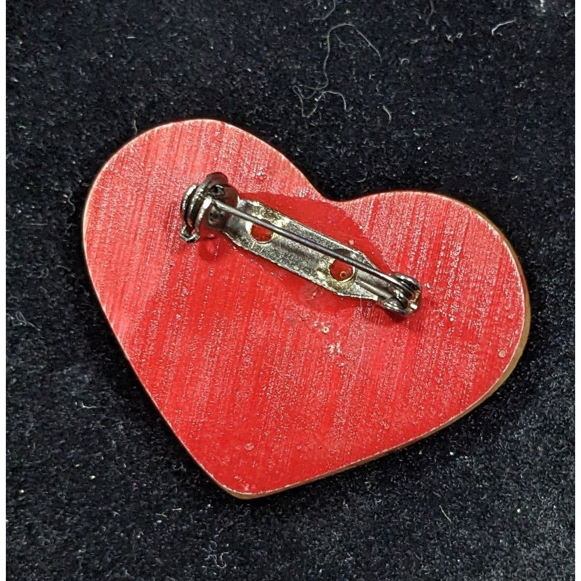 Other Vintage Rustic Wood-Look Floral Heart Brooch Size ONE SIZE - 6 Thumbnail